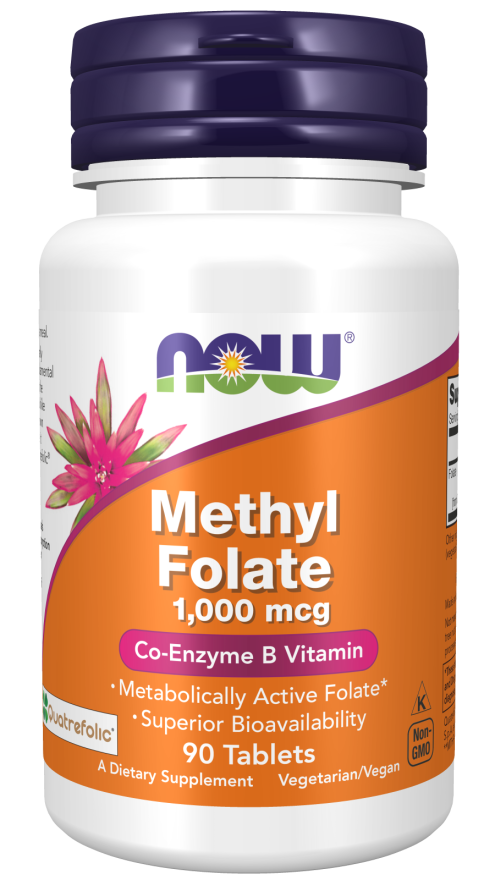 NOW Methyl Folate 1000mg 90 Comprimidos - Farmácia Garcia