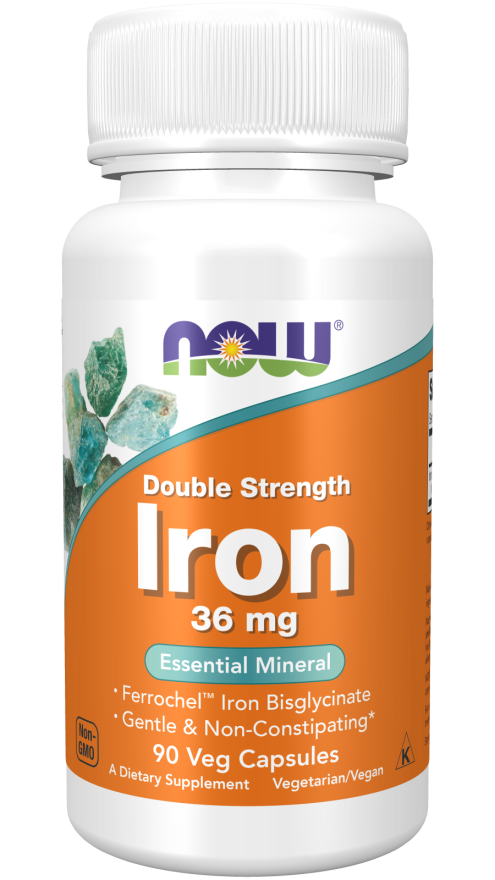 NOW Iron 36mg Double Strength 90 Cápsulas - Farmácia Garcia