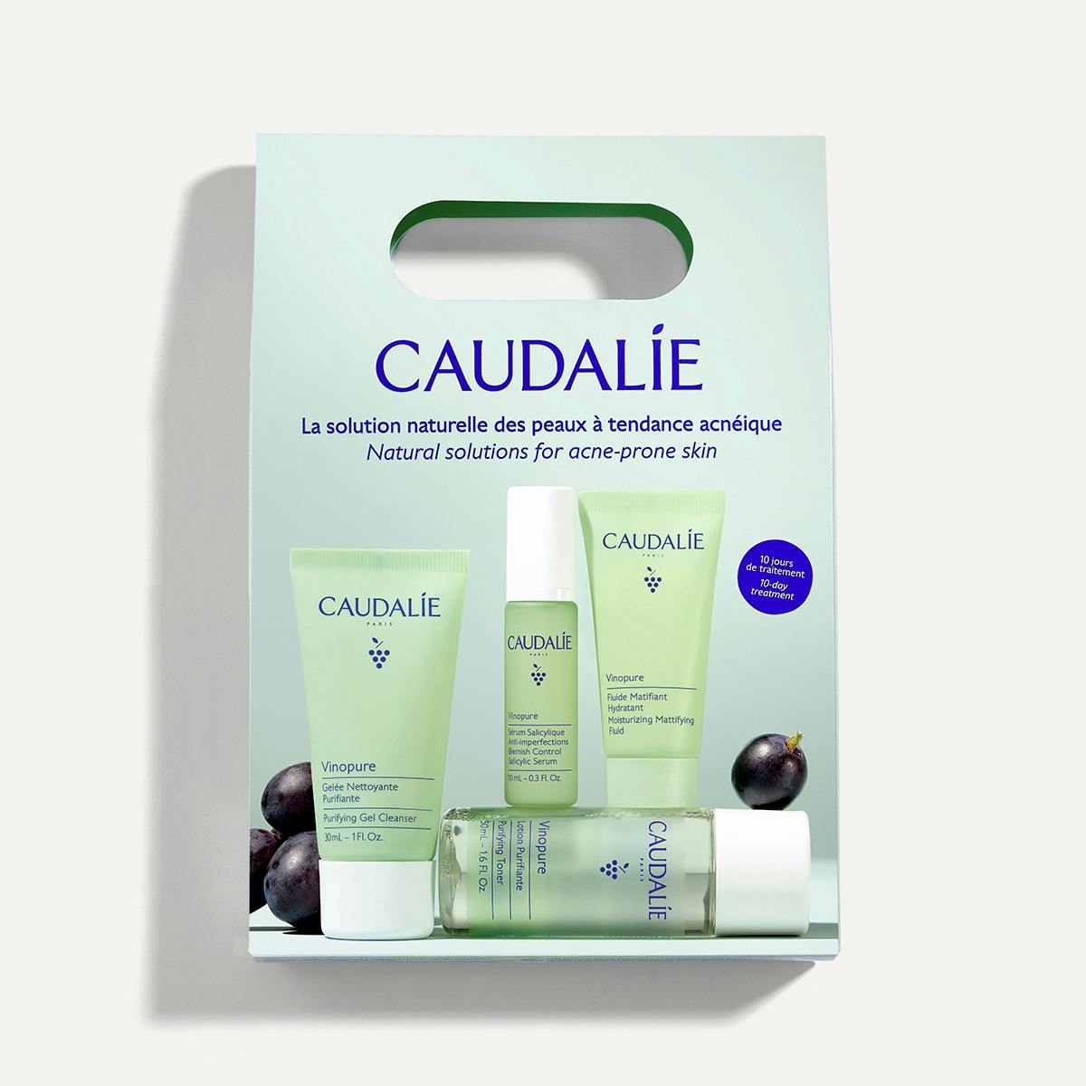 Caudalie Vinopure Kit Descoberta | 4 Produtos Viagem - Pele Mista a Oleosa com Tendência Acneica