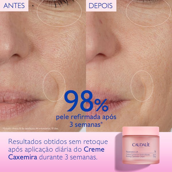 Caudalie Resveratrol Lift Creme Caxemira Redensificador 50ml - Farmácia Garcia