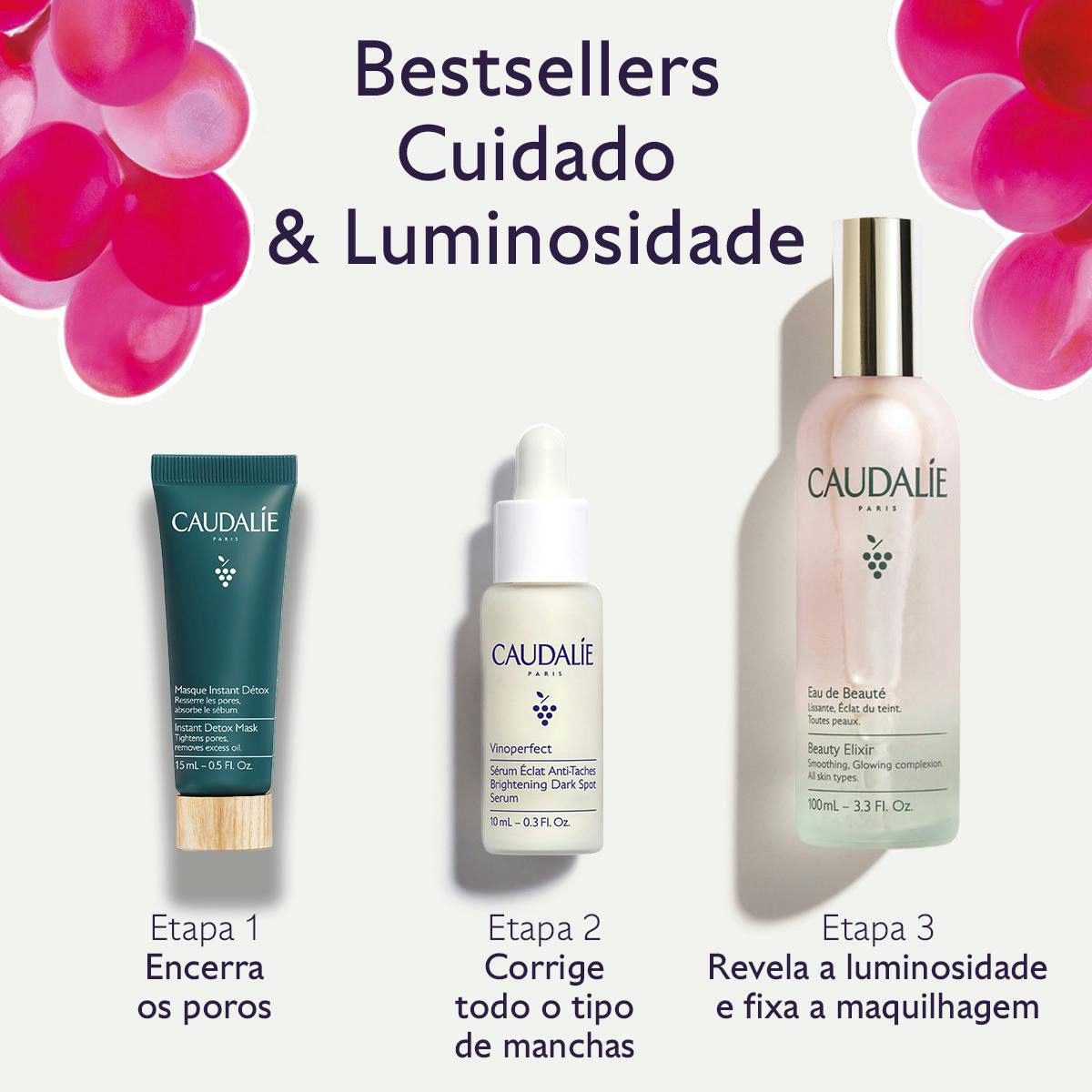 Caudalie Coffret Trio Bestsellers Cuidado & Luminosidade - Farmácia Garcia