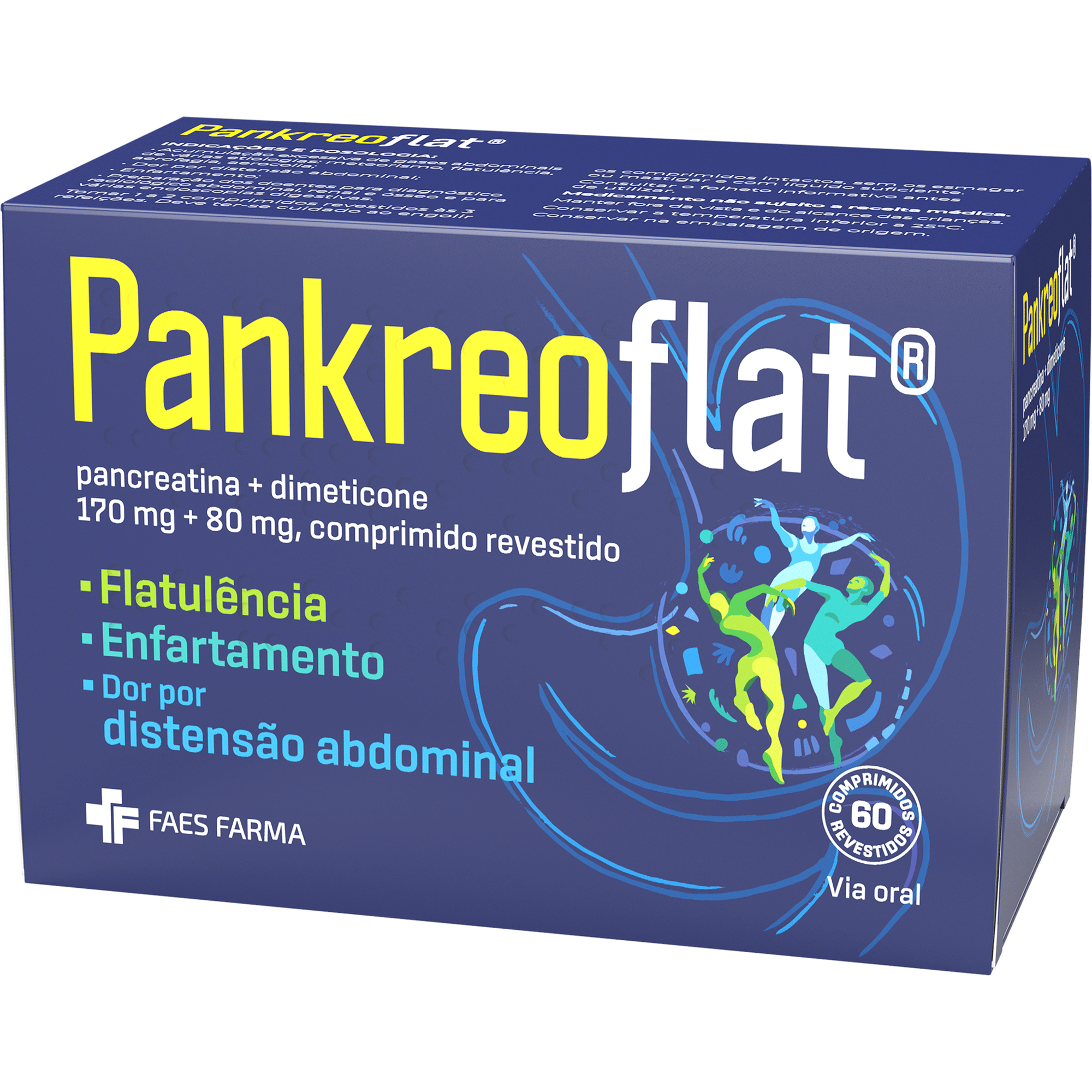 Pankreoflat 172/80mg 60 Comprimidos - Farmácia Garcia