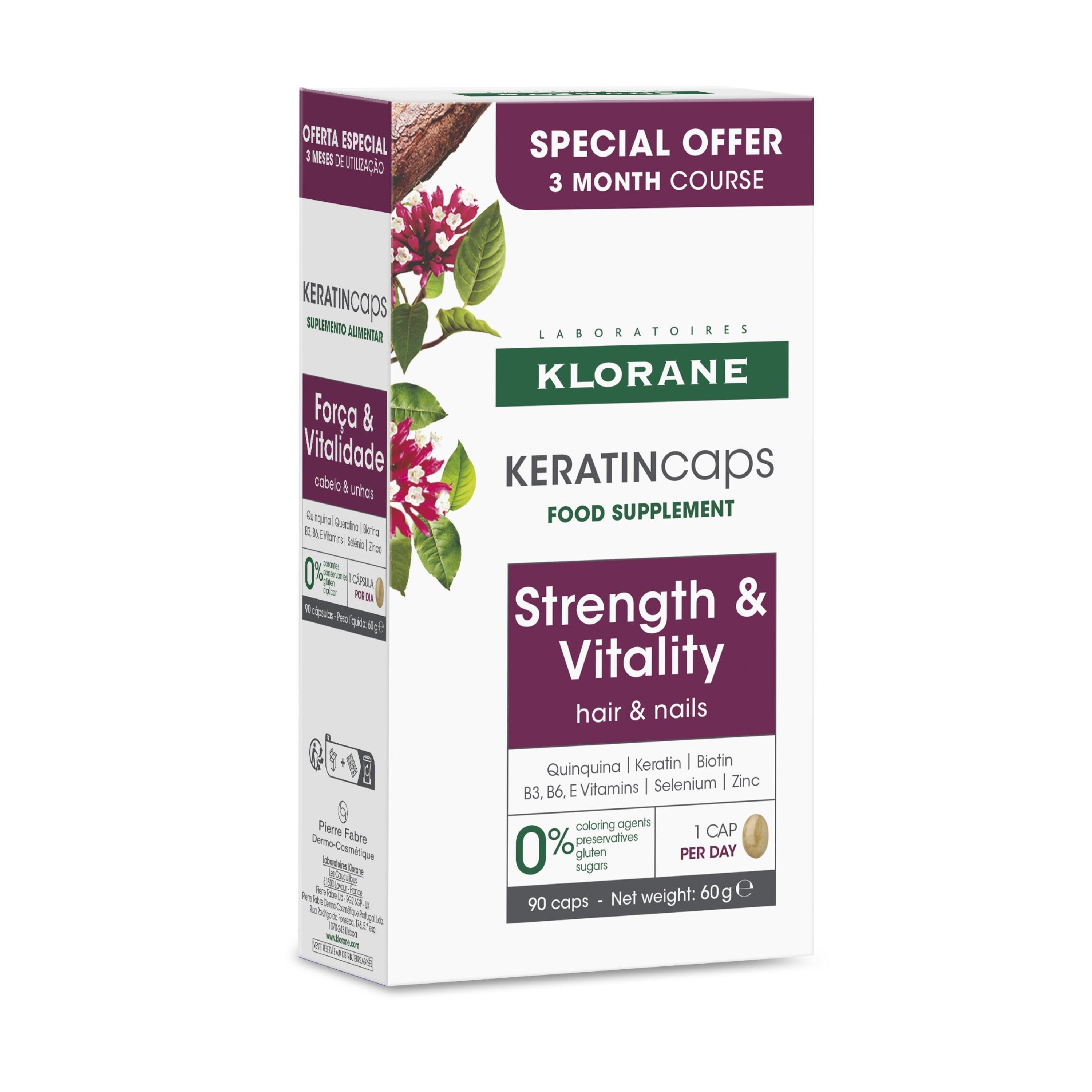 Klorane Capilar Keratincaps 90 Cápsulas - Farmácia Garcia