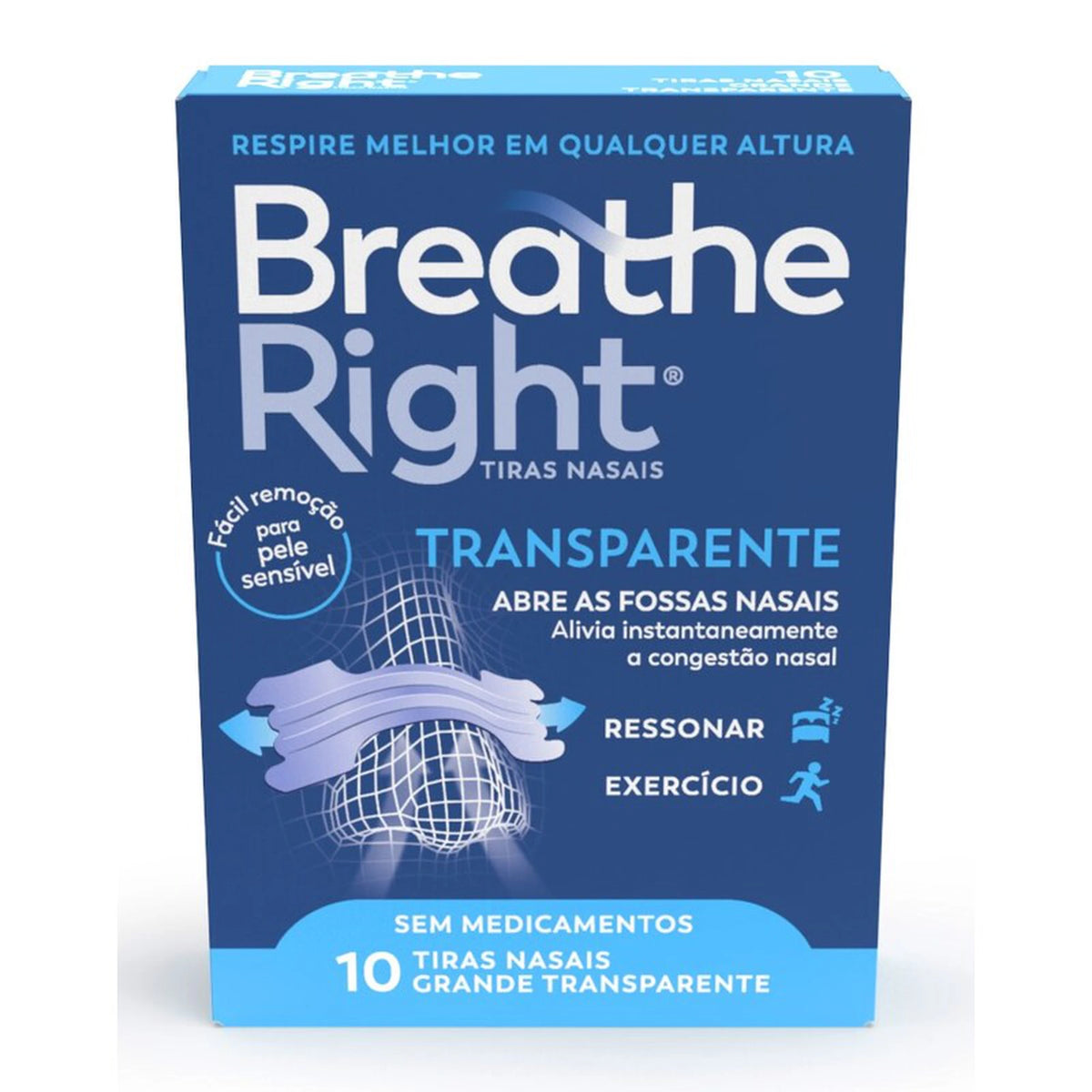 Breathe Right Penso Nasal Transparente Grande 10 Unidades - Farmácia Garcia