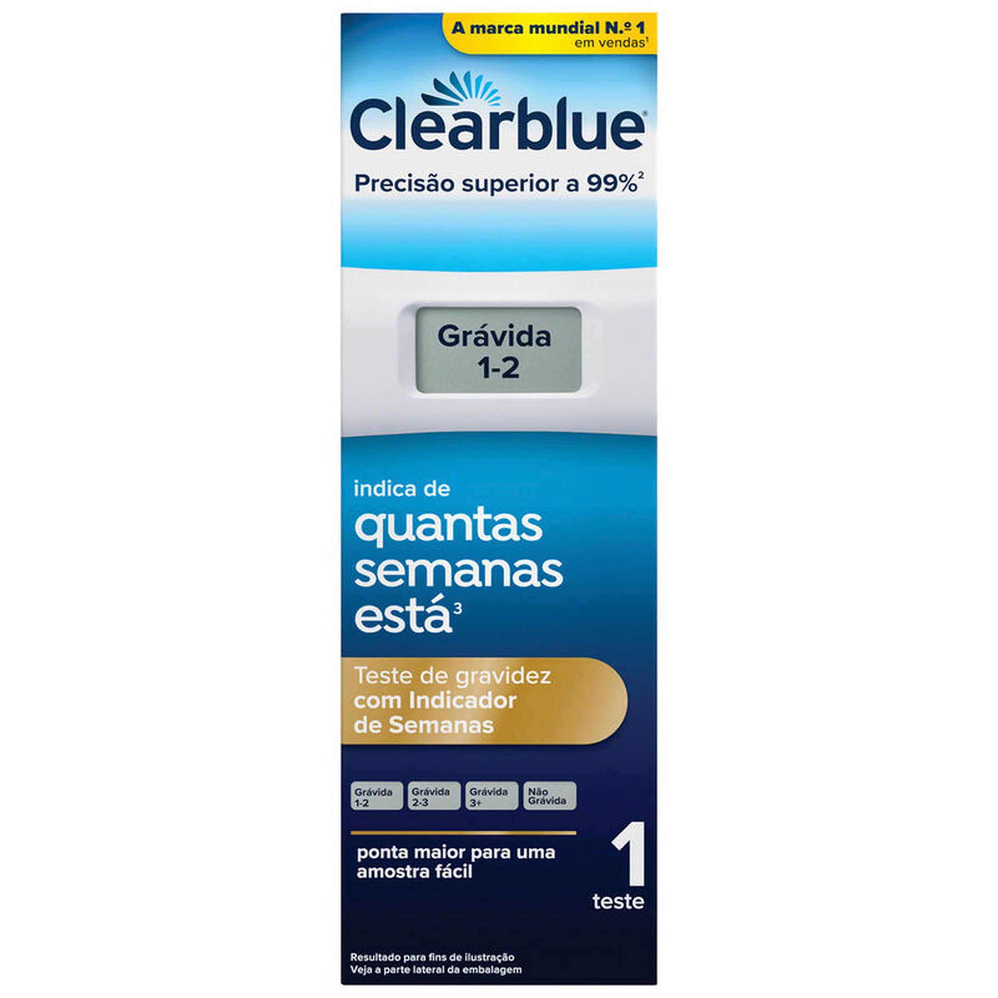 Clearblue Teste Gravidez com Indicador Semanas 1 Teste - Farmácia Garcia