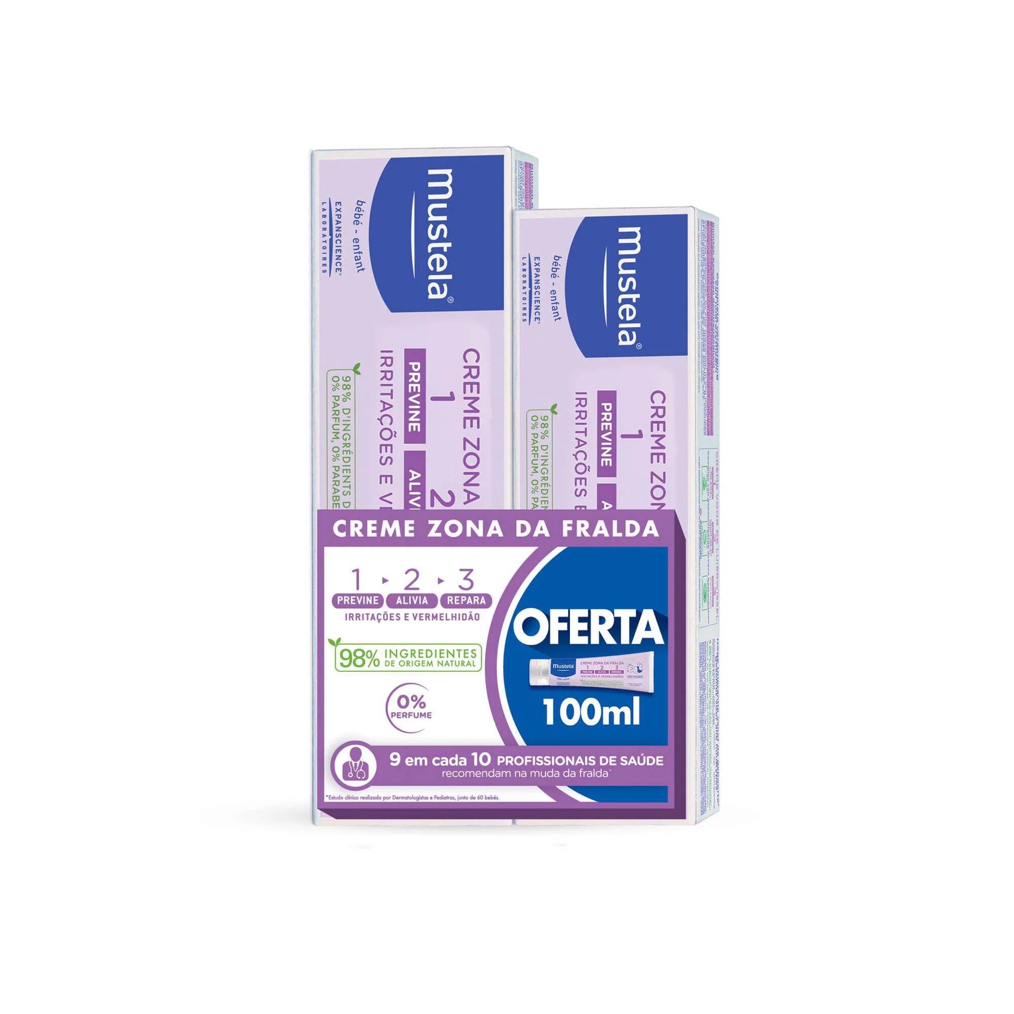 Mustela Bebé Creme Zona Fralda 123 150 ml com Oferta de 2ª Embalagem 100 ml - Farmácia Garcia