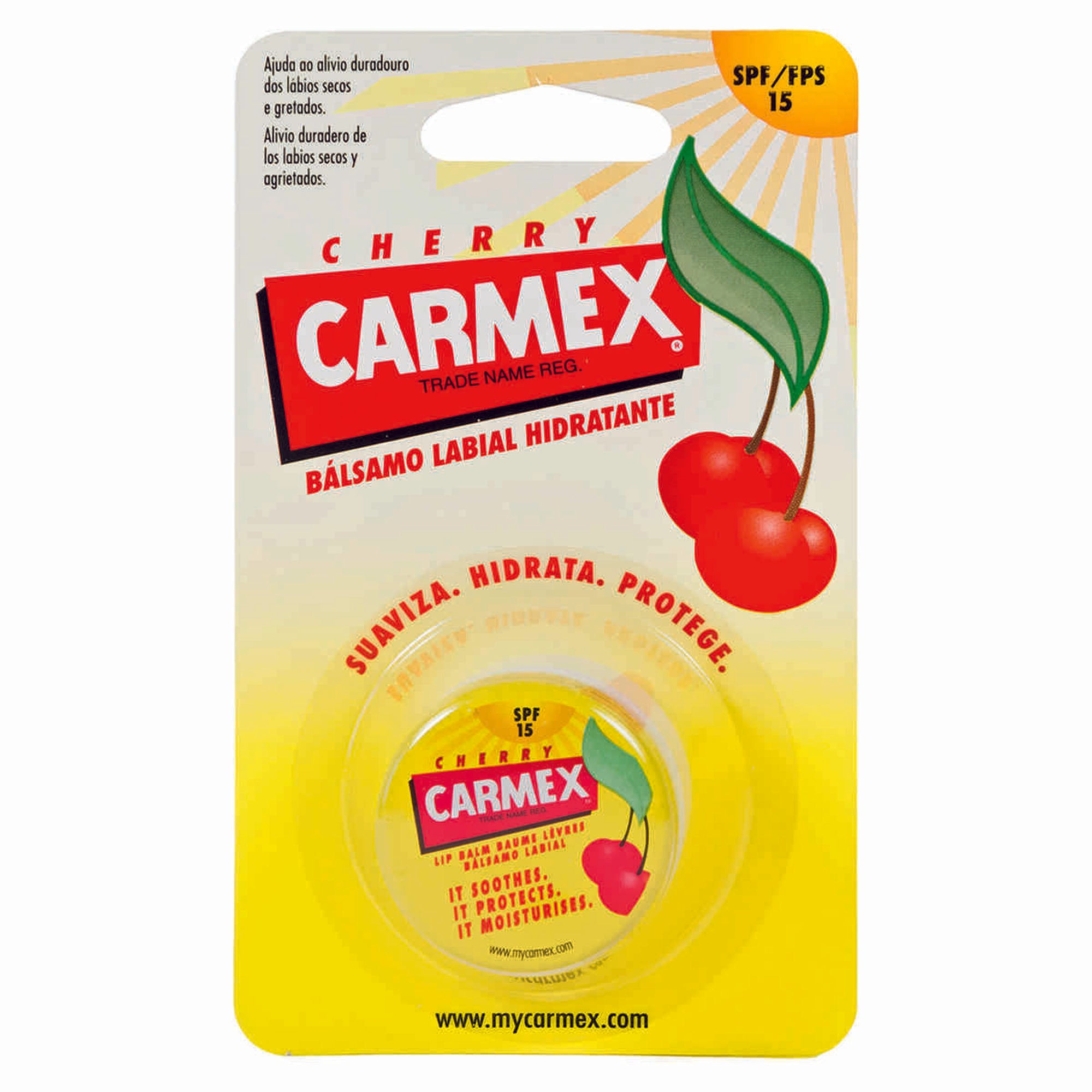 Carmex Boião Hidratante Labial Cereja Lip Balm SPF15 7,5g - Farmácia Garcia
