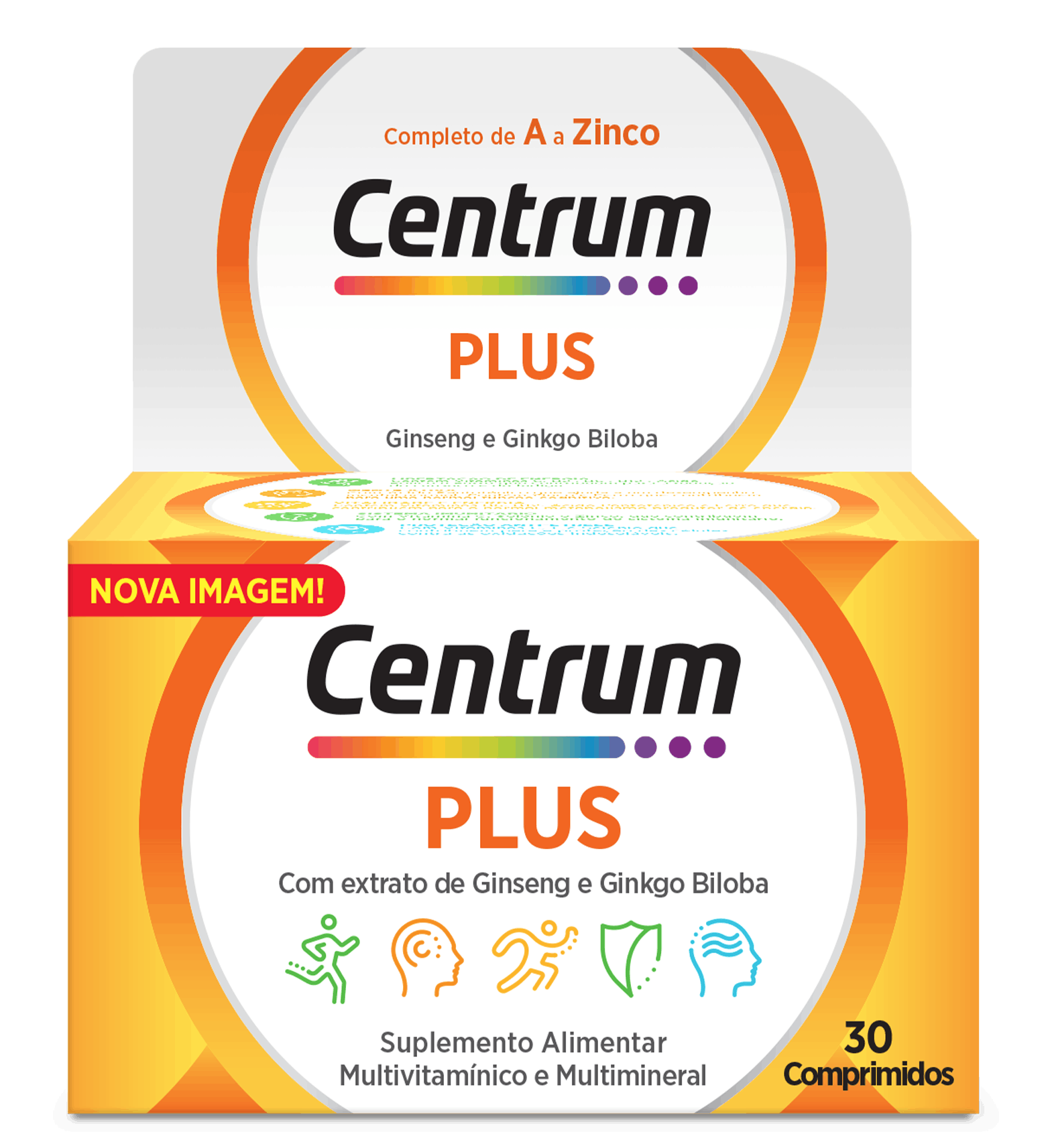 Centrum Plus Ginseng Ginkgo 30 Comprimidos - Farmácia Garcia