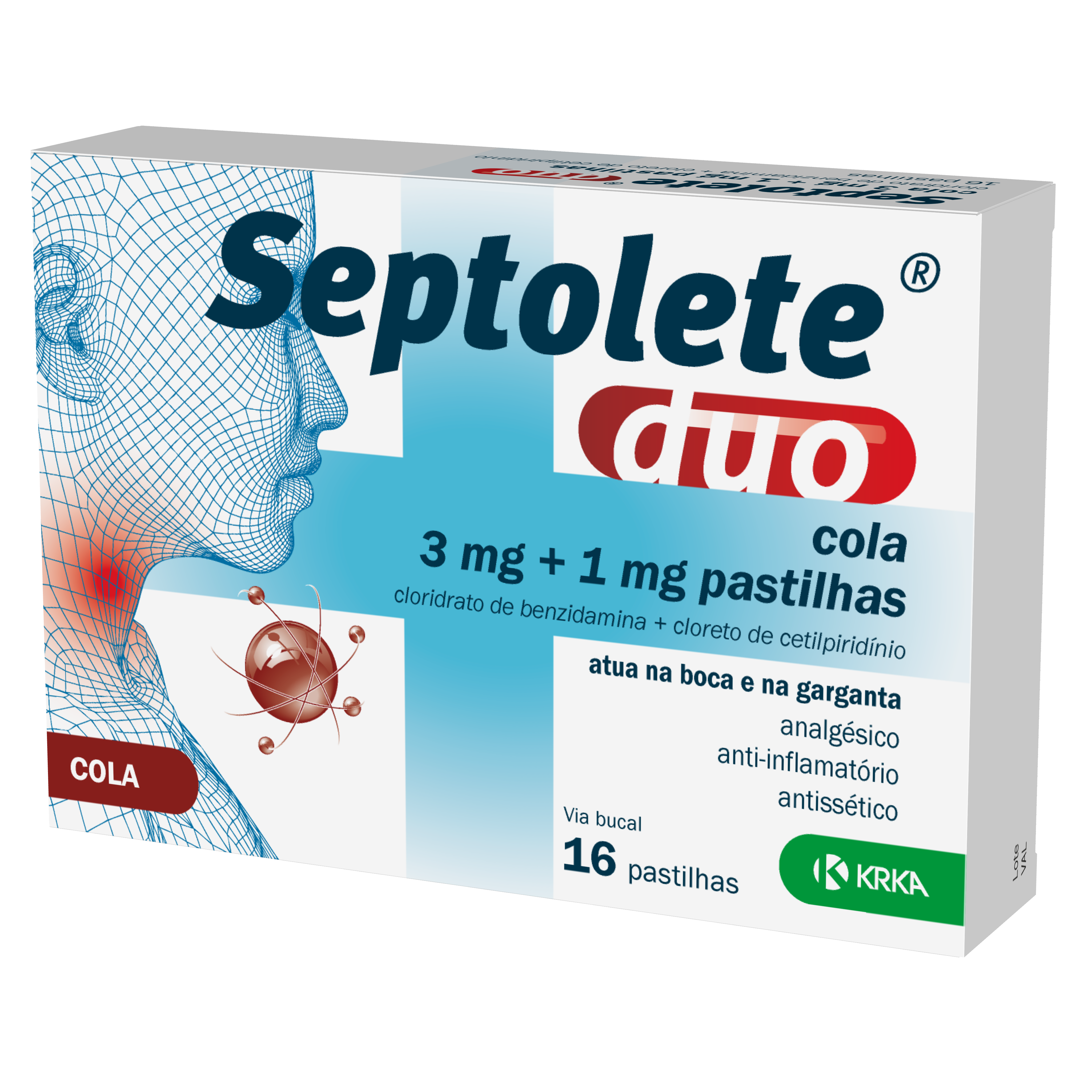 Septolete Duo Cola 3mg+1mg 16 pastilhas - Farmácia Garcia
