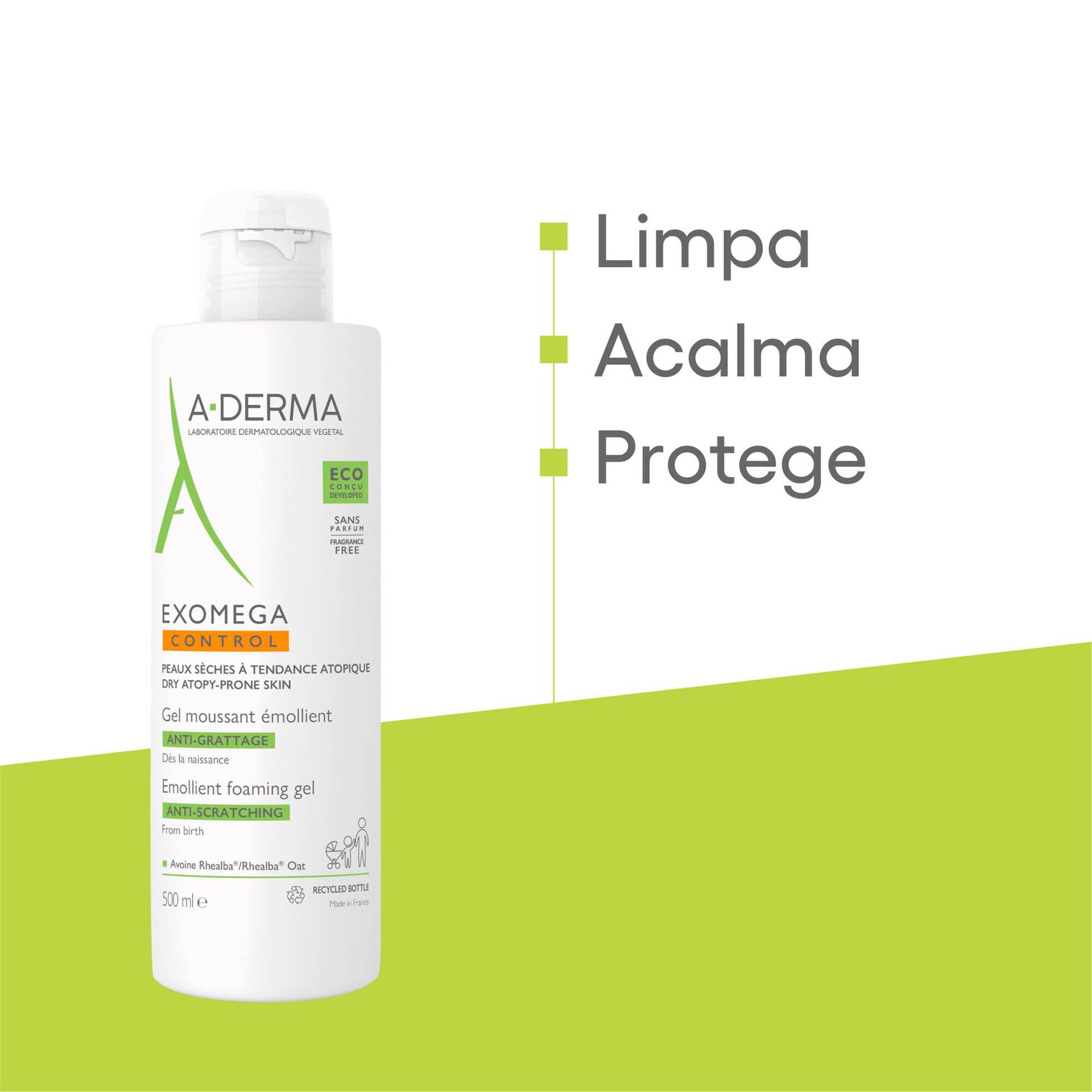 A-Derma Exomega Control Gel Lavante 500ml - Farmácia Garcia