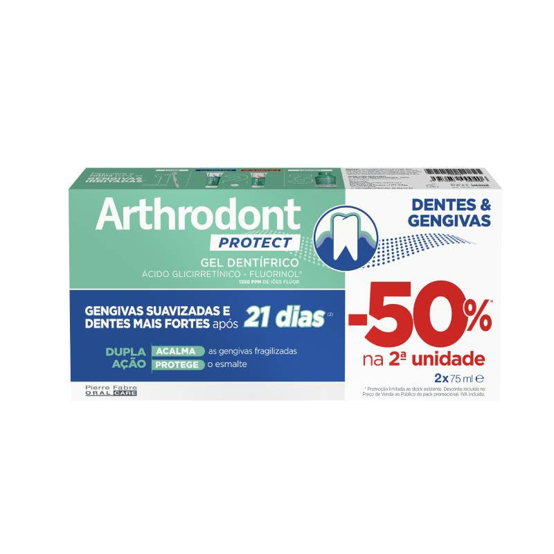 Arthrodont Protect Gel Dentário Pack 75ml x 2 -50% - Farmácia Garcia