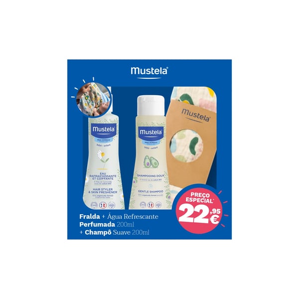 Mustela Kit Higiene com Oferta Fralda de Pano - Farmácia Garcia