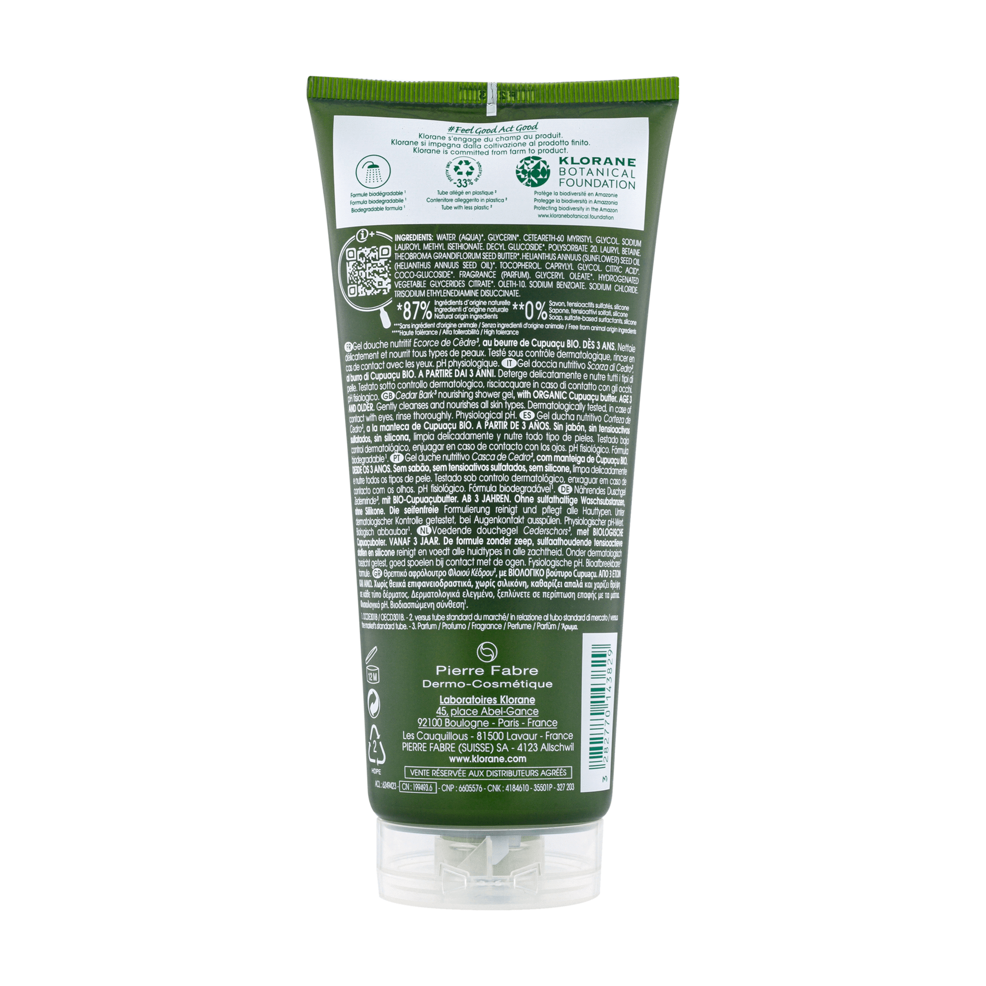 Klorane BodyCare Gel Duche Casca Cedro 200ml - Farmácia Garcia