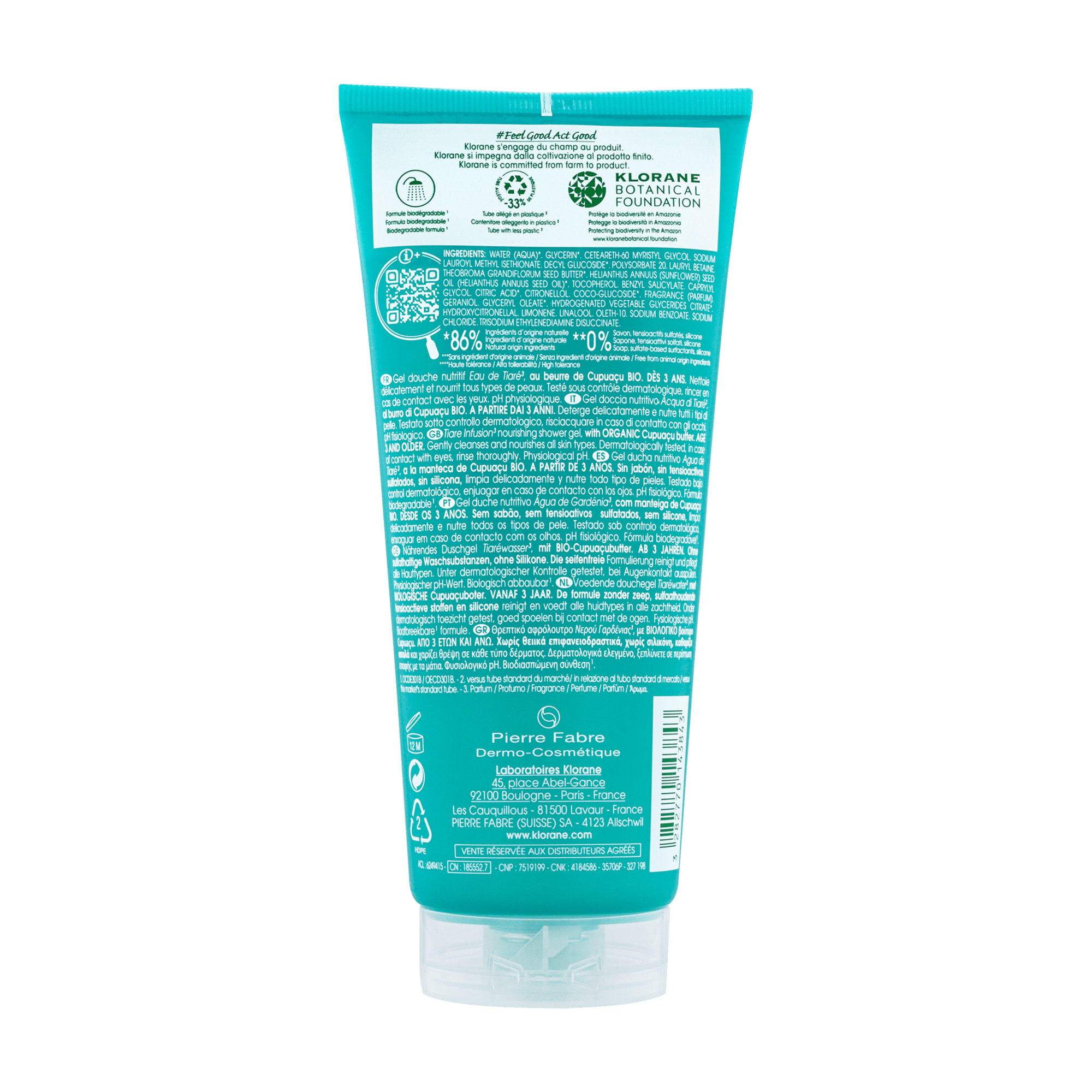 Klorane Bodycare Gel Duche Água de Gardénia 200ml - Farmácia Garcia