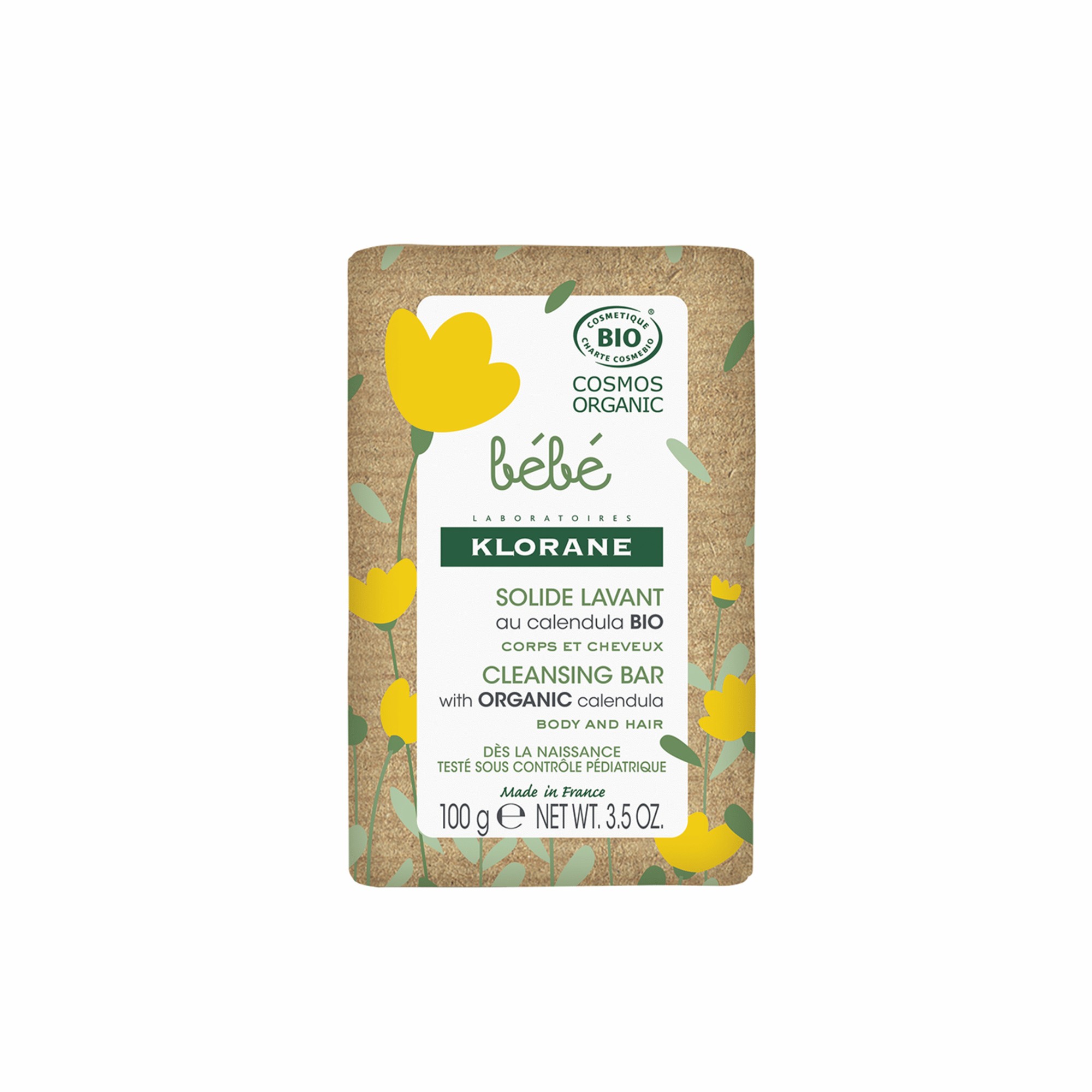 Klorane Bebé Sabonete Sólido Corpo/Cabelo Bio 100g - Farmácia Garcia