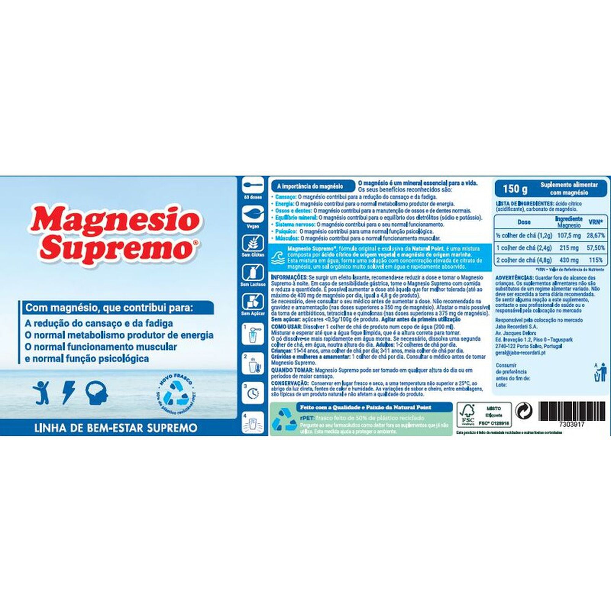 Magnesio Supremo Pó 300g - Farmácia Garcia