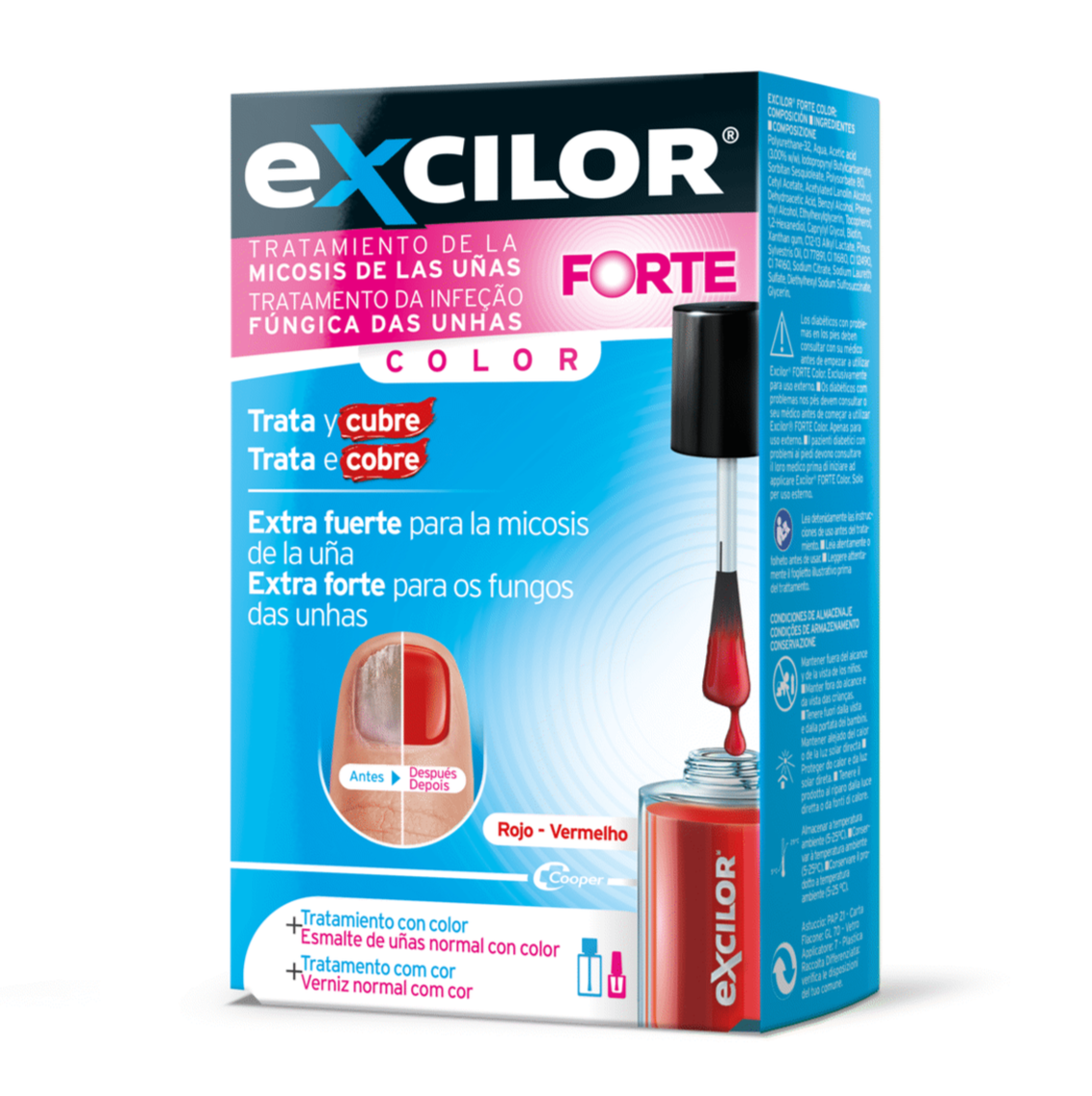 Excilor Forte Color Verniz Fungo Vermelho 30ml - Farmácia Garcia