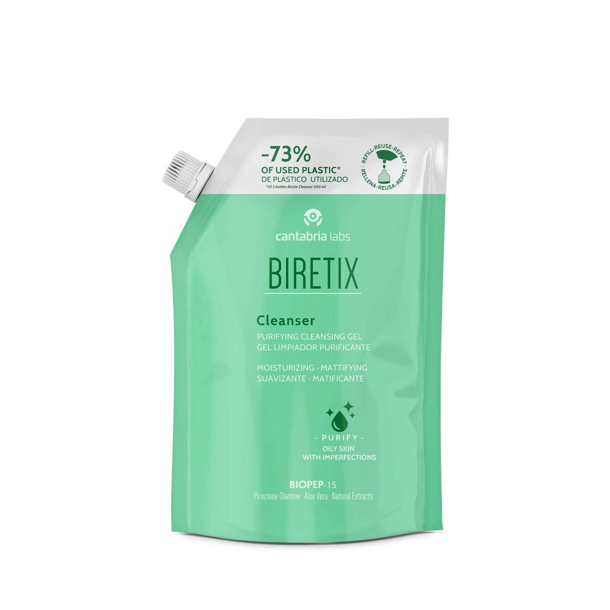 Biretix Recarga Cleanser Gel Limpeza Purificante 400ml - Farmácia Garcia