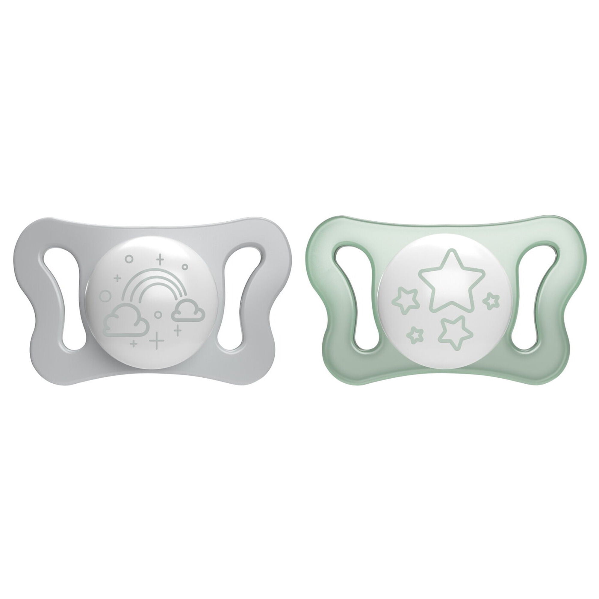 Chicco Physioforma Micró Chupetas Silicone Verde Luminoso 0-2M 2 unidades - Farmácia Garcia