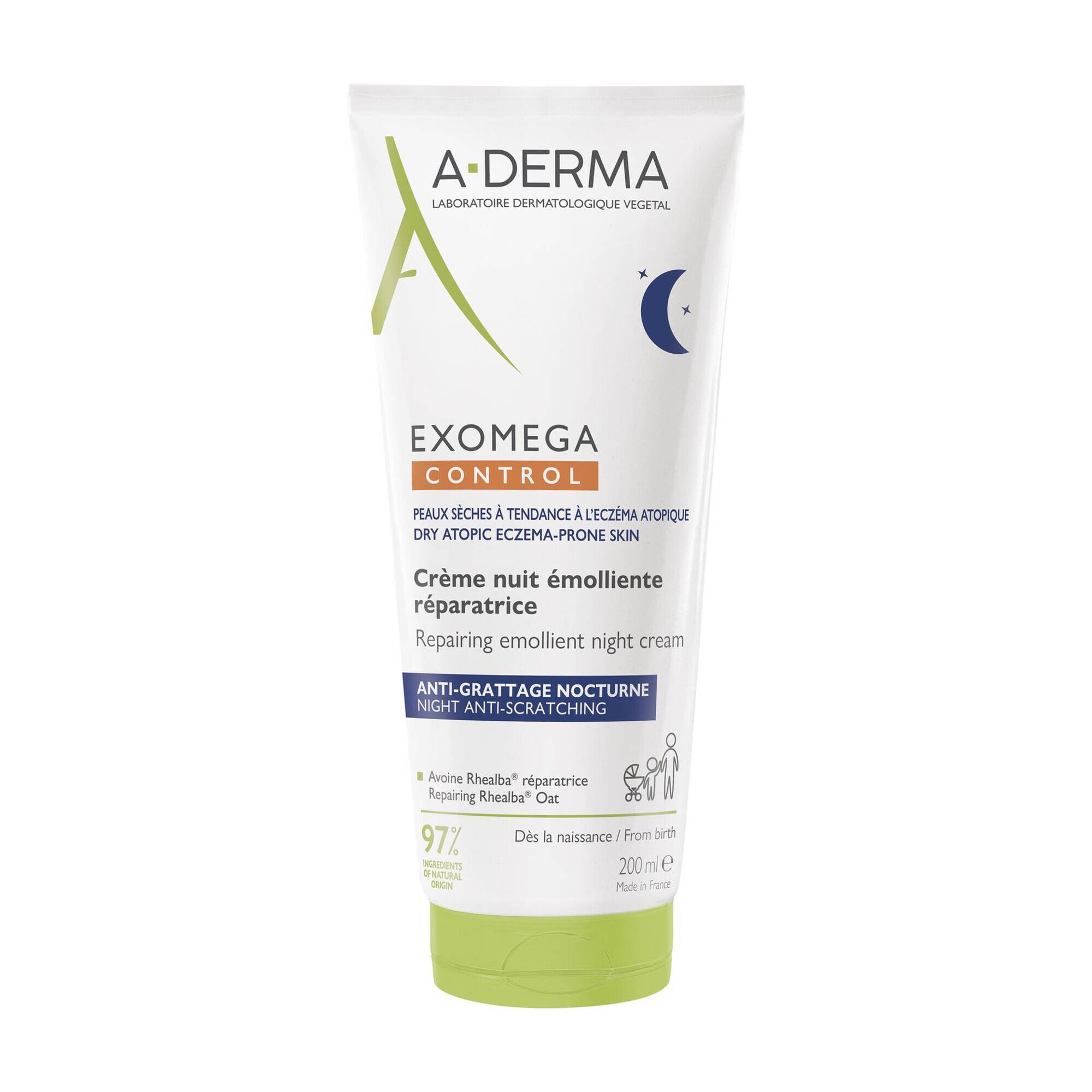 A-Derma Exomega Control Creme Emoliente Anti Prurido Noite 200ml - Farmácia Garcia