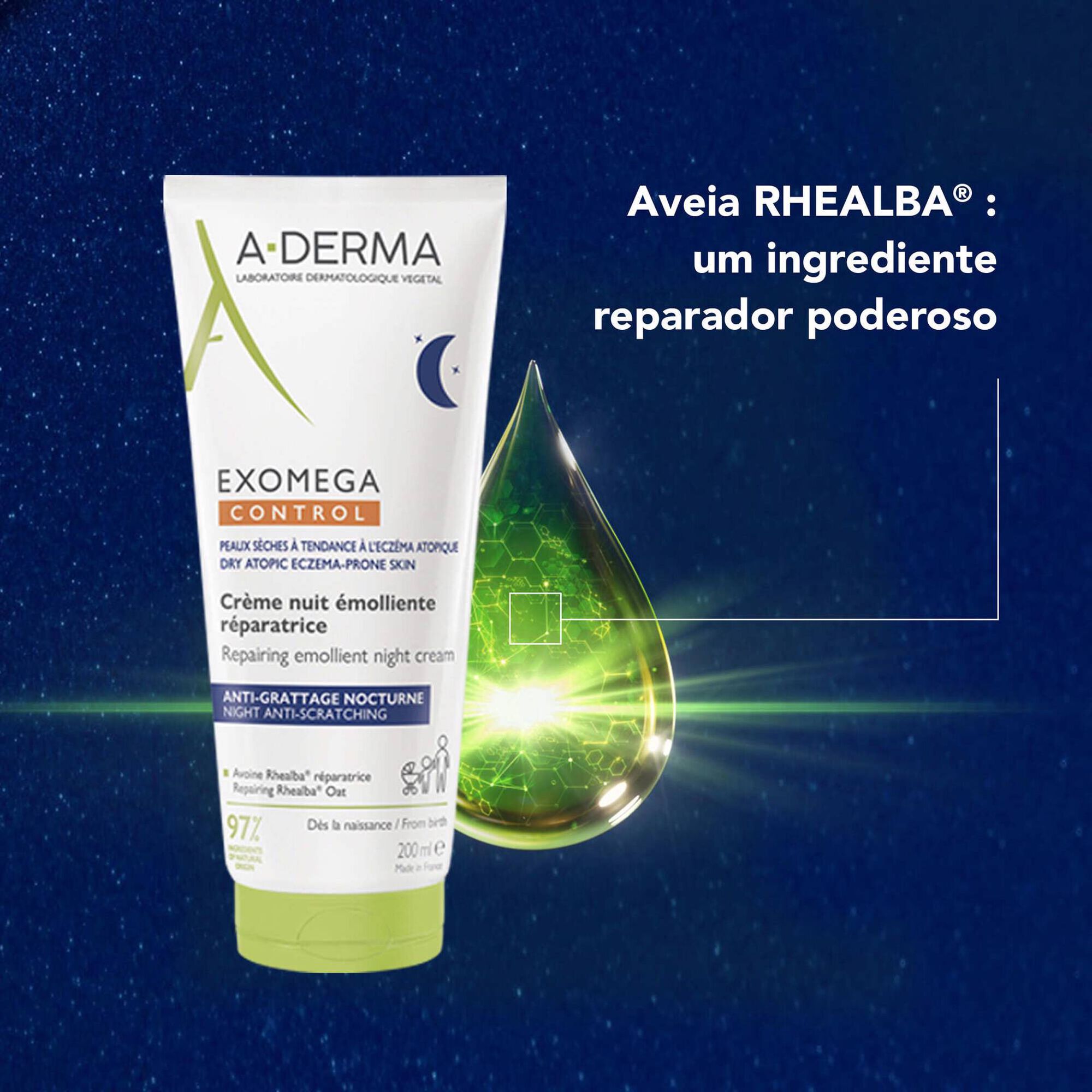 A-Derma Exomega Control Creme Emoliente Anti Prurido Noite 200ml - Farmácia Garcia
