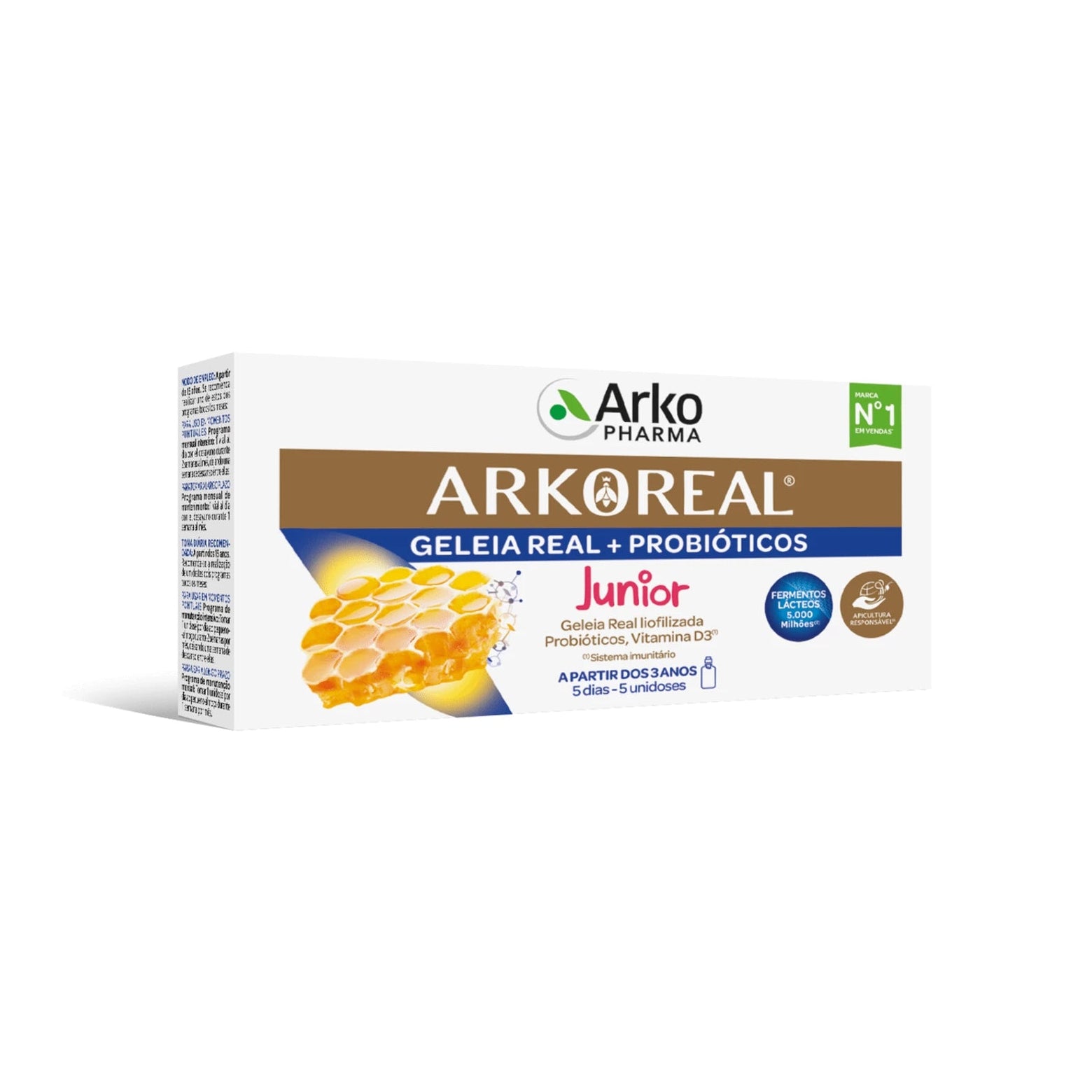 ARKOREAL Geleia Real Pró-bioticos 5 Âmpolas - Farmácia Garcia