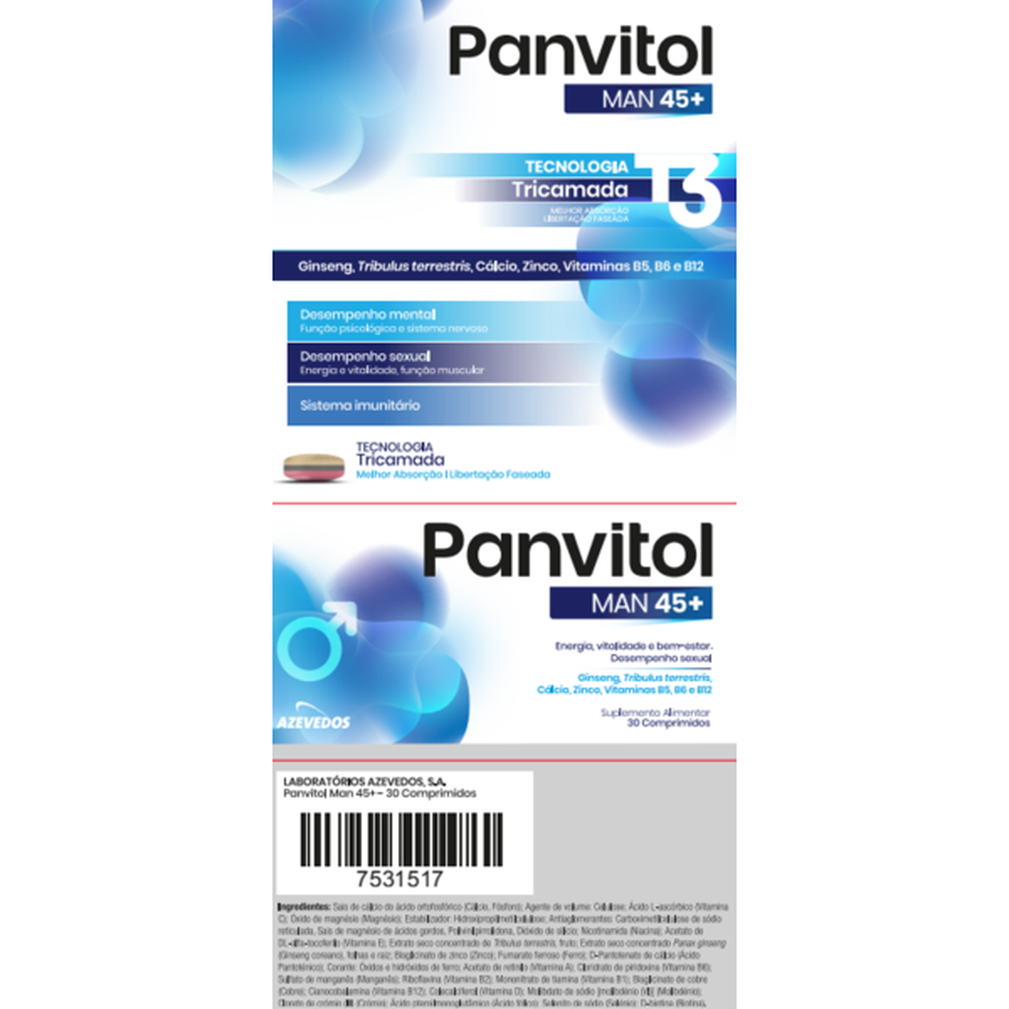 Panvitol Man 45+ Tecnologia Tricamada 30 Comprimidos - Farmácia Garcia