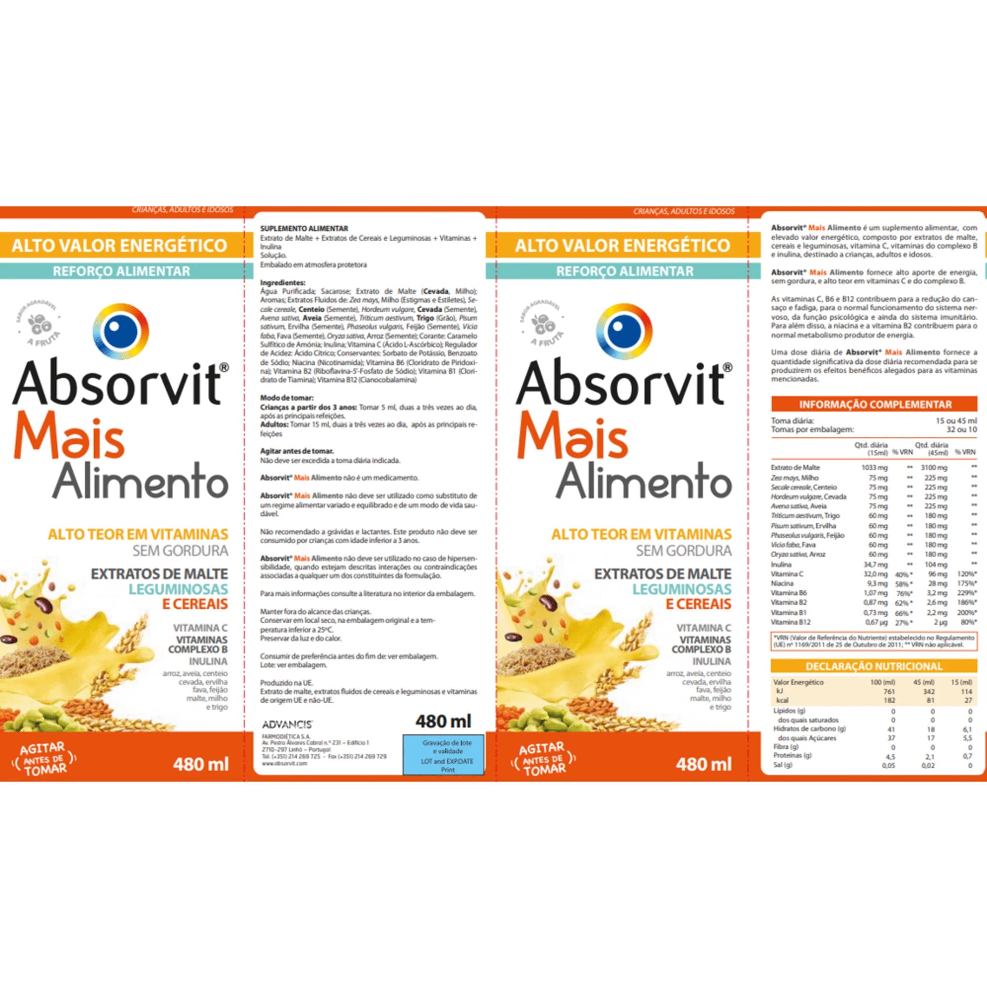 Absorvit Mais Alimento Suspensão 480ml