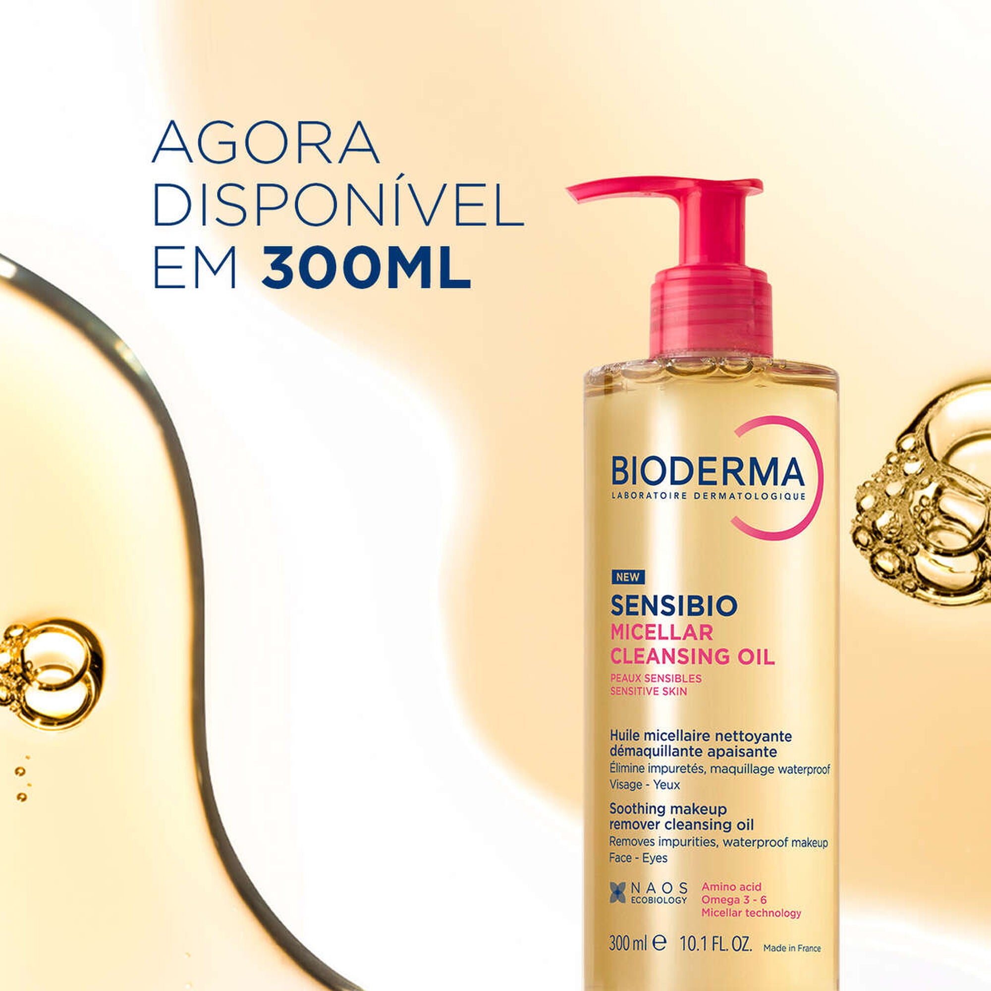 Bioderma Sensibio Óleo Limpeza Micelar 300ml - Farmácia Garcia