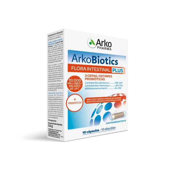 Arkobiotics Flora Intestinal Plus 10 Cápsulas - Farmácia Garcia