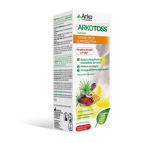 ARKOTOSS Tosse Seca e Produtiva Xarope Frutos Vermelhos 140ml - Farmácia Garcia