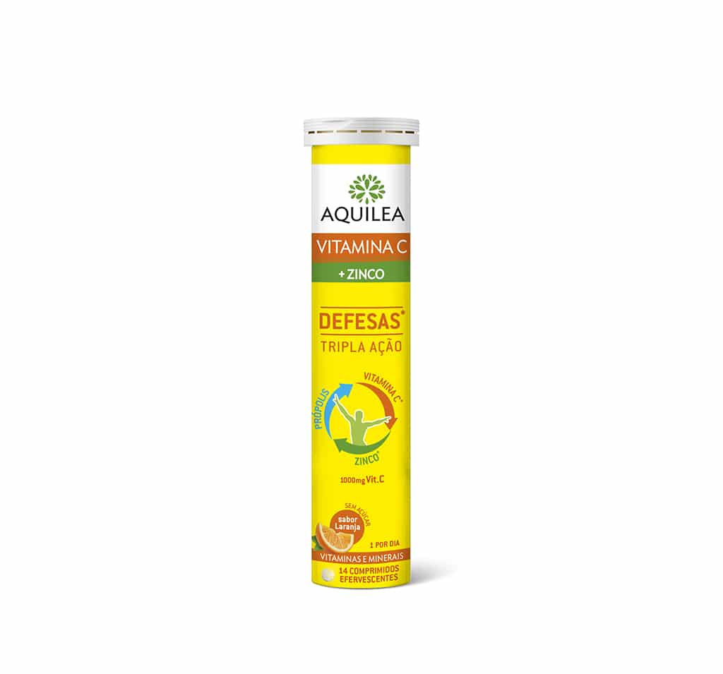Aquilea Vitamina C + Zinco Defesas 14 Comprimidos Efervescentes - Farmácia Garcia