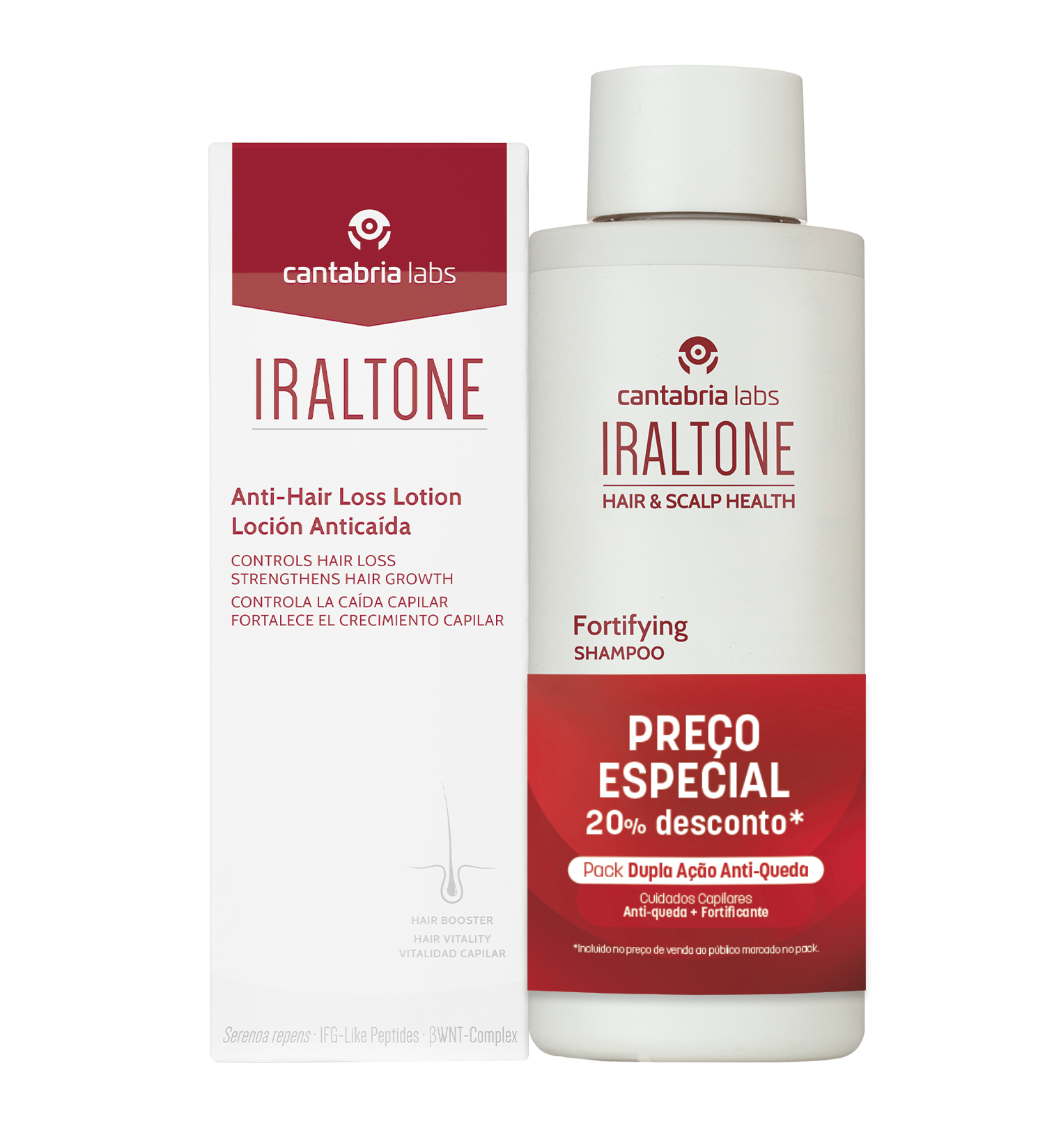 Iraltone Locão Antiqueda 100ml + Champô Fortificante 200ml (Preço Especial) - Farmácia Garcia