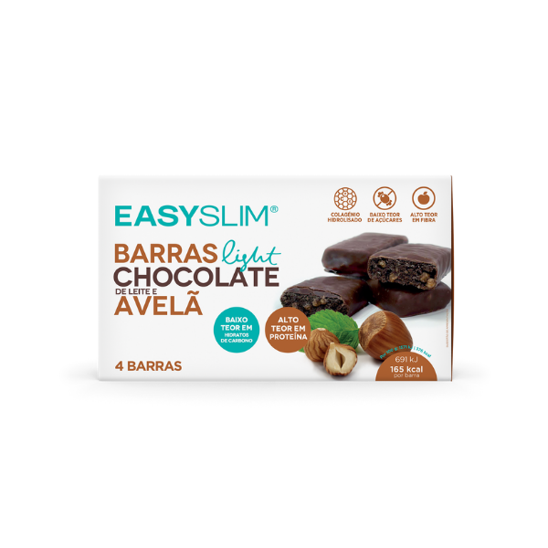 EasySlim 4 Barras Chocolate e Avelã 44g - Farmácia Garcia