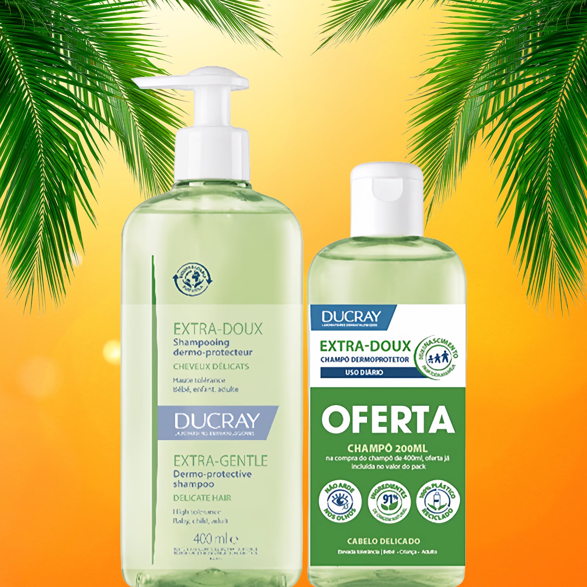Ducray Extra Doux Champô Frequência 400ml + Oferta 200ml - Farmácia Garcia