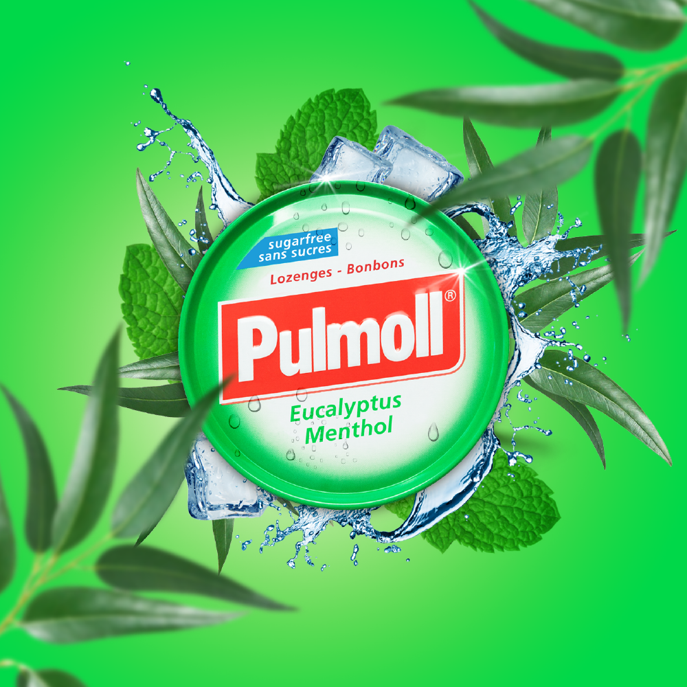 Pulmoll Pastilhas Eucalipto Mentol + Vitamina C Sem Açúcar 45g - Farmácia Garcia