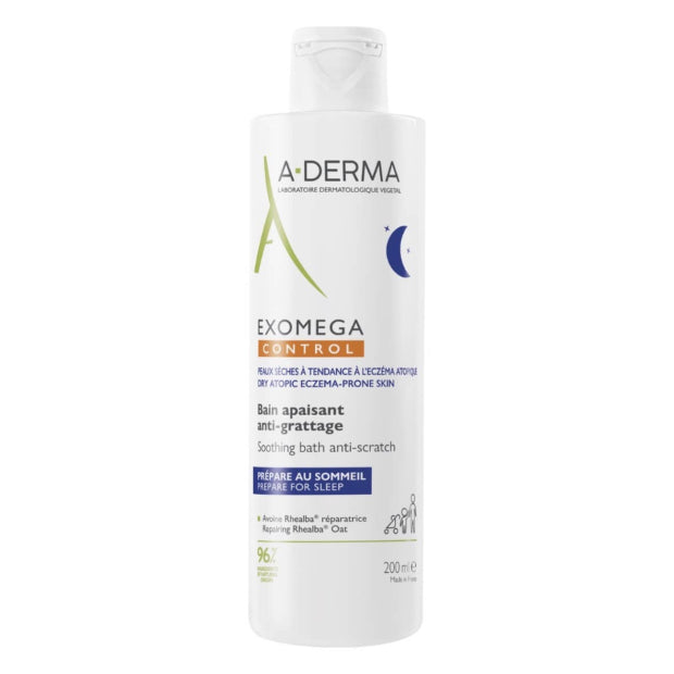 A-Derma Exomega Control Gel de Banho Calmante Noite 200ml - Farmácia Garcia
