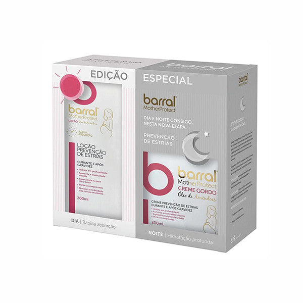 Barral Motherprotect Creme Gordo Óleo de Amêndoas 200ml + Loção Prevenção de Estrias Com Óleo de Amêndoas 200ml - Farmácia Garcia