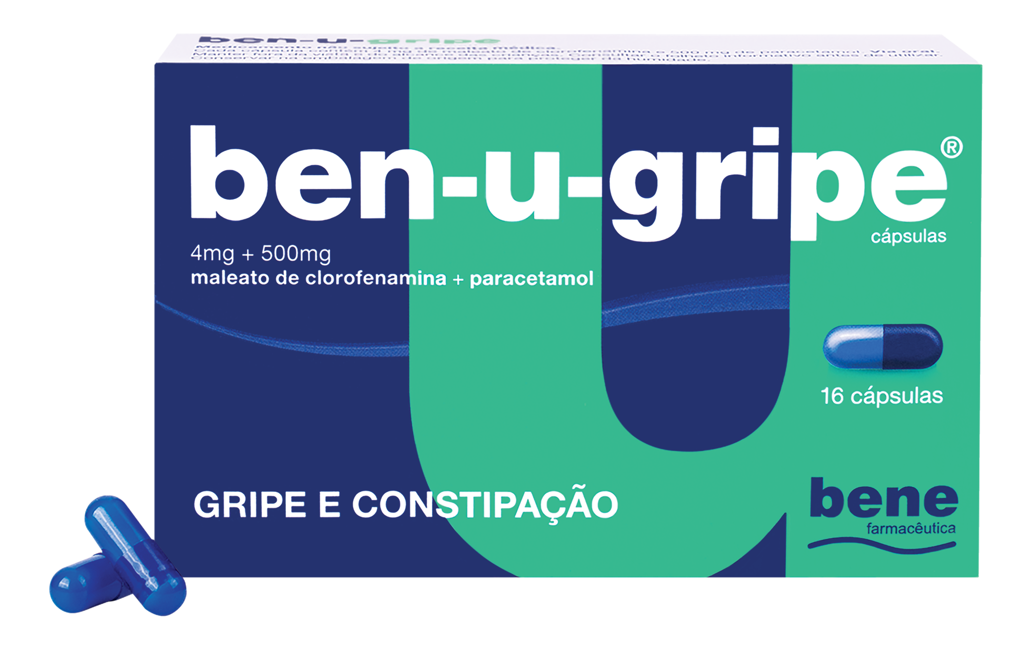 Ben-U-Gripe 4mg + 500mg Blister 16 Cápsulas - Farmácia Garcia
