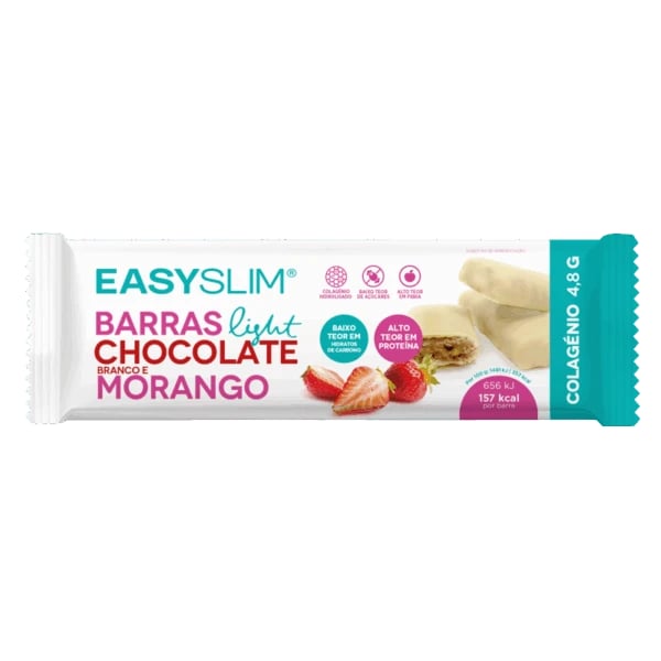 Easyslim Barra Chocolate Branco e Morango 44g - Farmácia Garcia