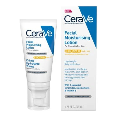 CeraVe Creme Hidratante Facial SPF50 52ml - Farmácia Garcia