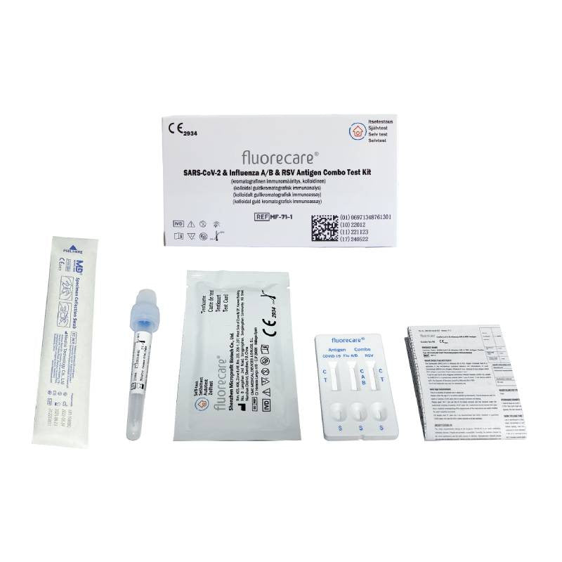 Fluorecare Kit De Teste Combinado SARS-CoV-2, Gripe A E RSV - Farmácia Garcia