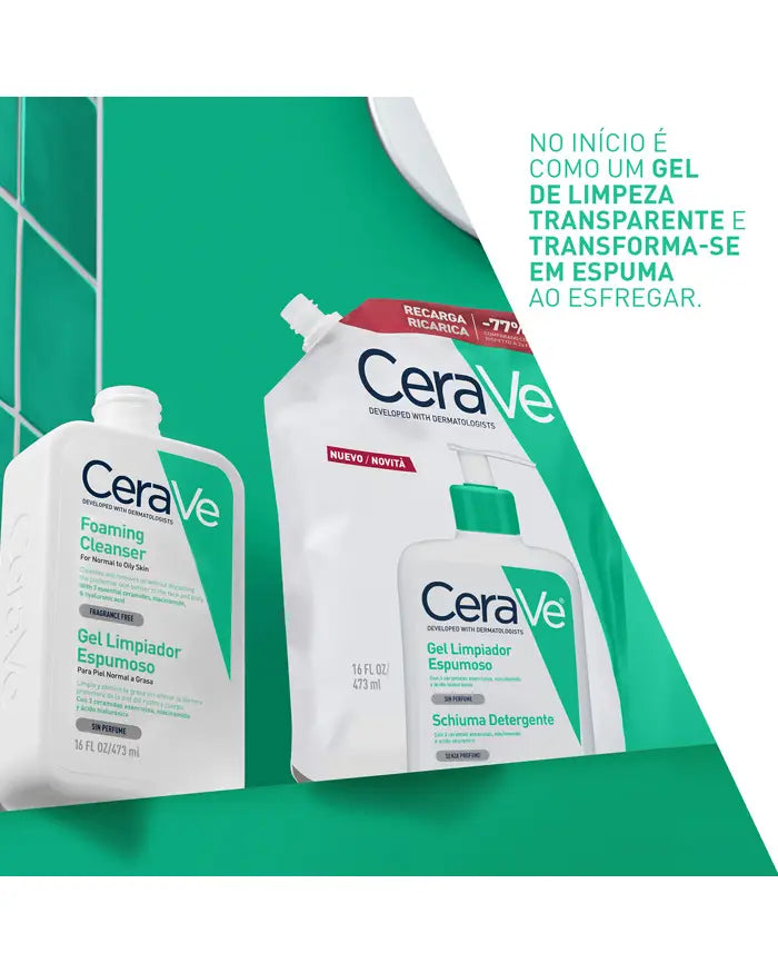 Cerave Recarga Gel Espuma de Limpeza 473ml - Farmácia Garcia