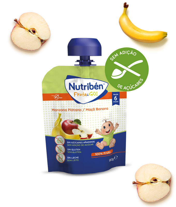 Nutribén Fruta Go Pure Maça/Banana 90g - Farmácia Garcia