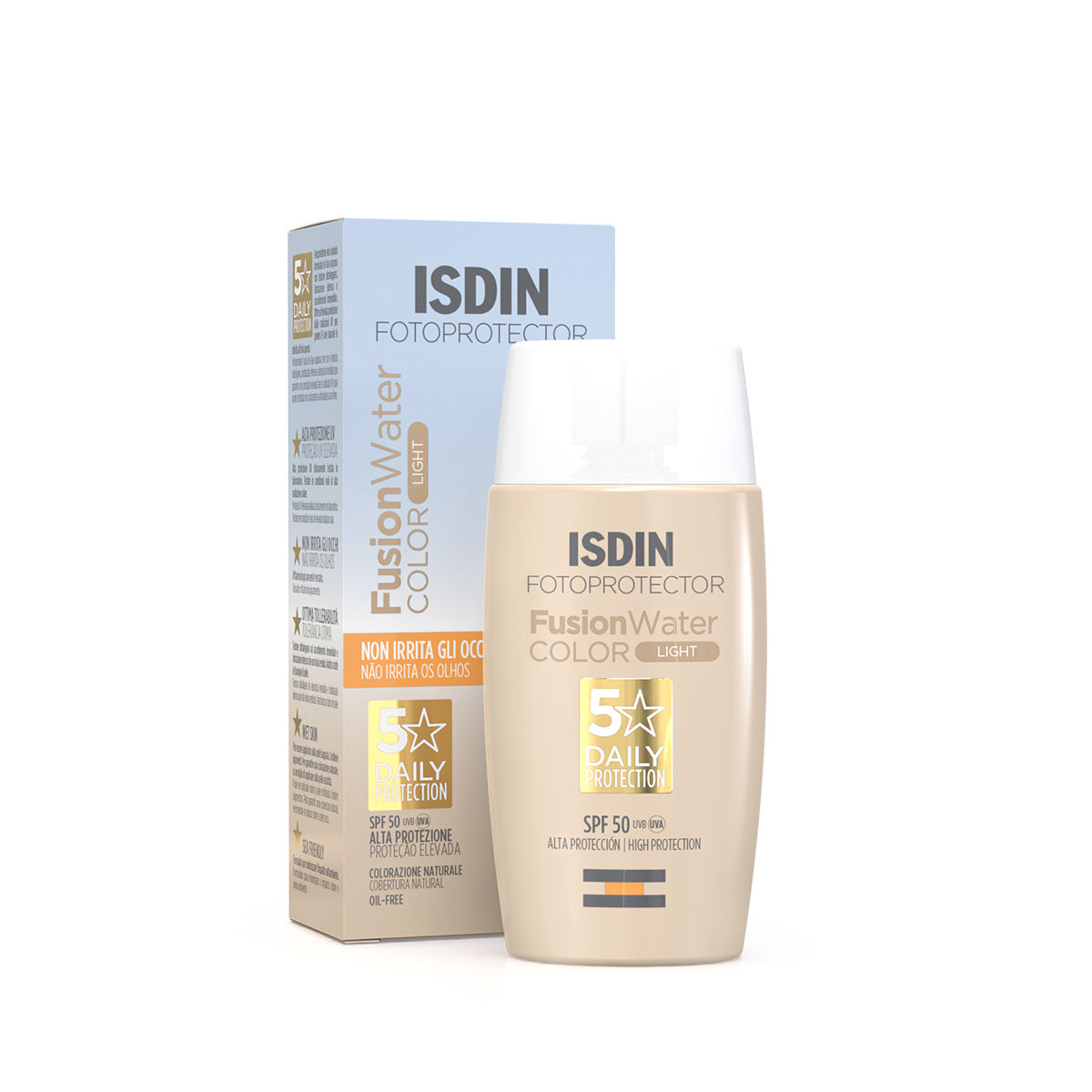 ISDIN Fotoprotector Fusion Water Color Light FPS50+ 50ml - Farmácia Garcia