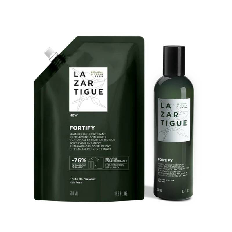 Lazartigue Fortify Champô Eco-Refill 500ml + Fortify Champô 250ml - Farmácia Garcia