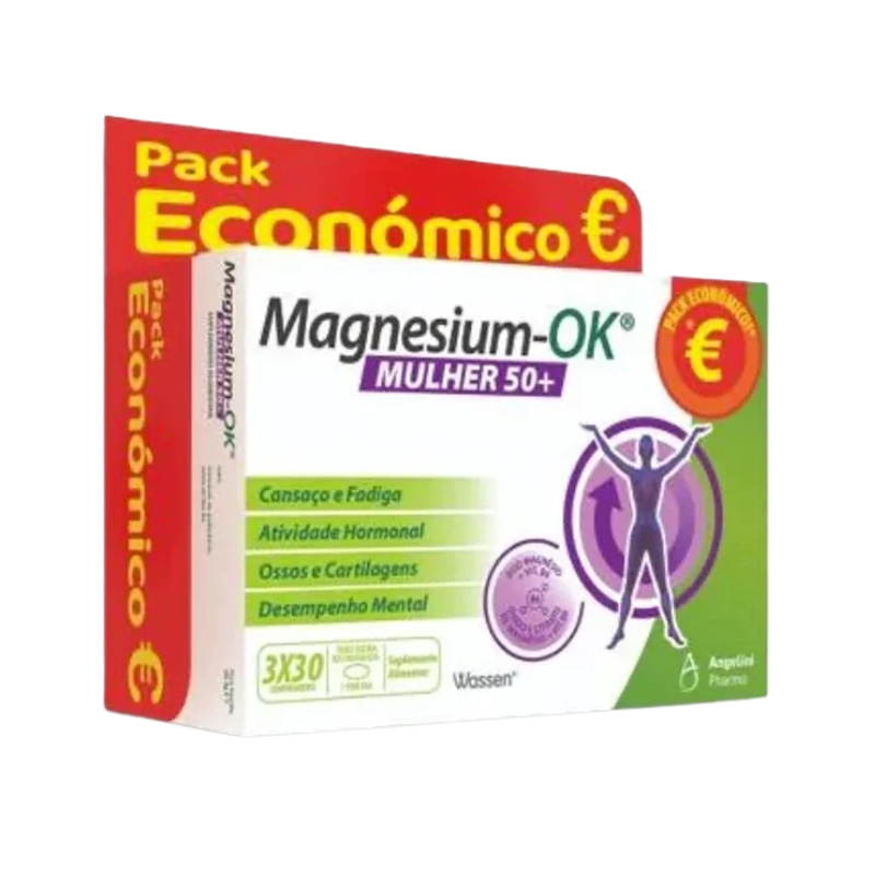 Magnesium-Ok Mulher 50+ 30 Comprimidos Pack Triplo - Farmácia Garcia