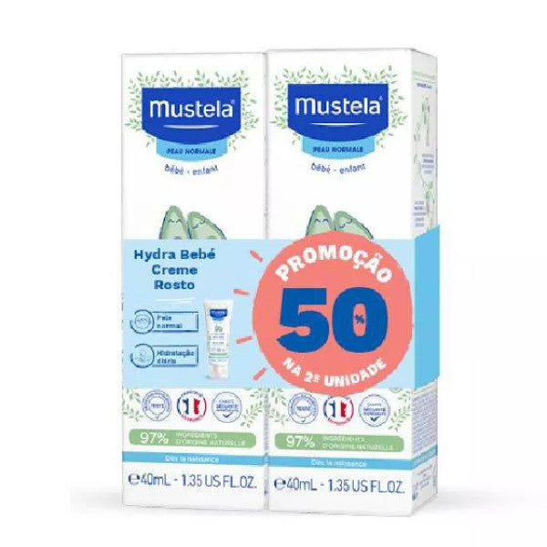 Mustela Bebé Hidra Rosto Duo 40ml - Farmácia Garcia