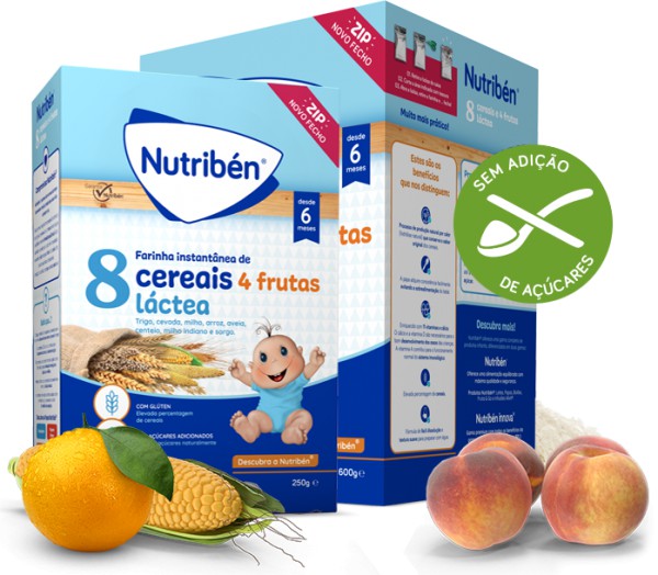 Nutribén Farinhas 8 Cereais 4 Frutas Láctea 250g