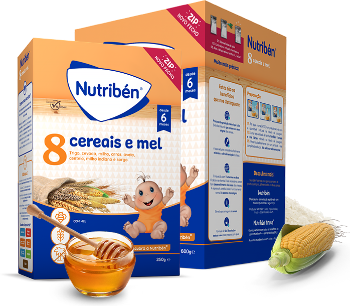 Nutribén Farinhas 8 Cereais e Mel Não Láctea 600g - Farmácia Garcia